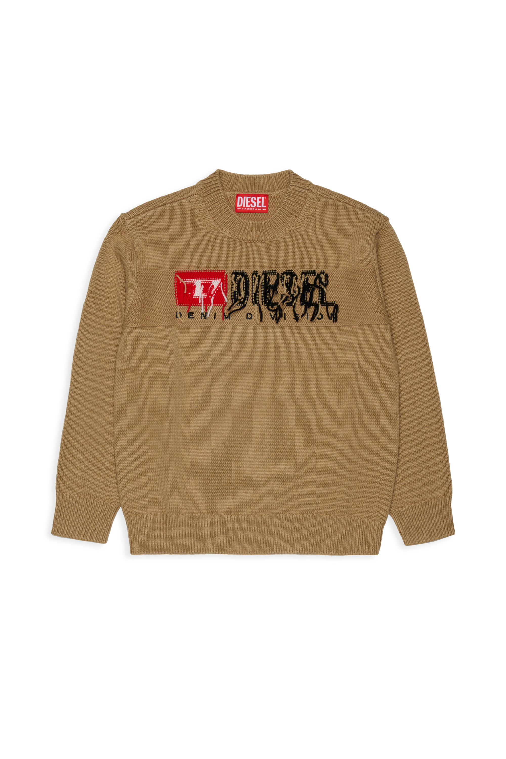 Diesel - KONZI OVER, Herren Pullover mit Kaschmir-Anteil und destroyed logo in Braun - 1