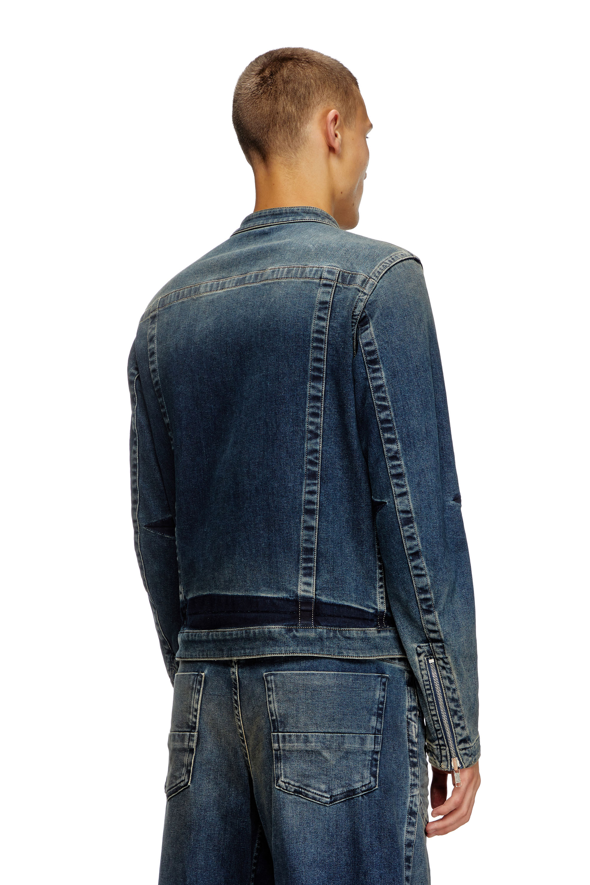 Diesel - D-GLORY-RE, Giacca stile moto in denim Rehab Uomo in Blu - 4