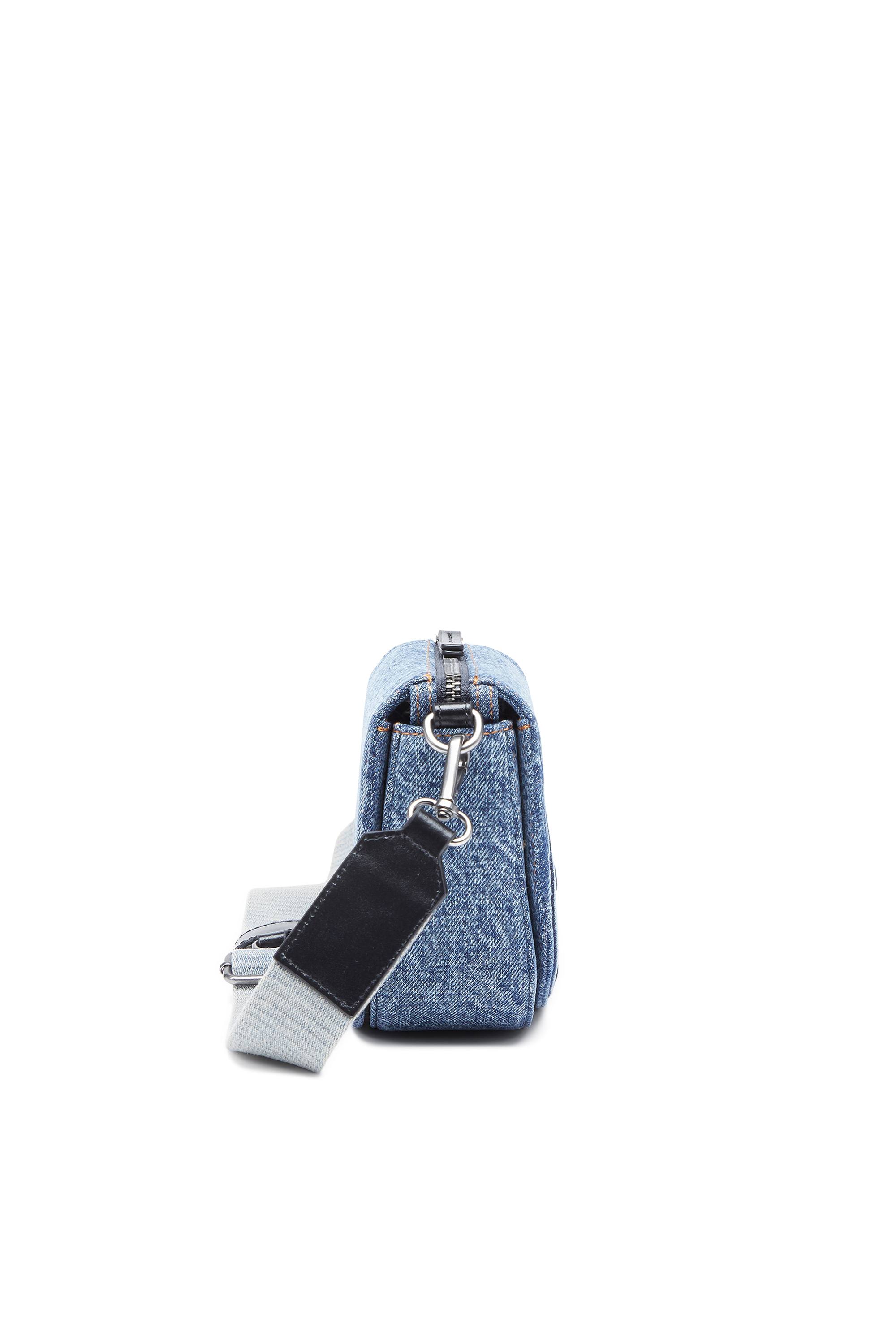 Diesel - 1DR CAMERA BAG, Camera bag in denim solarizzato Unisex in Blu - 3