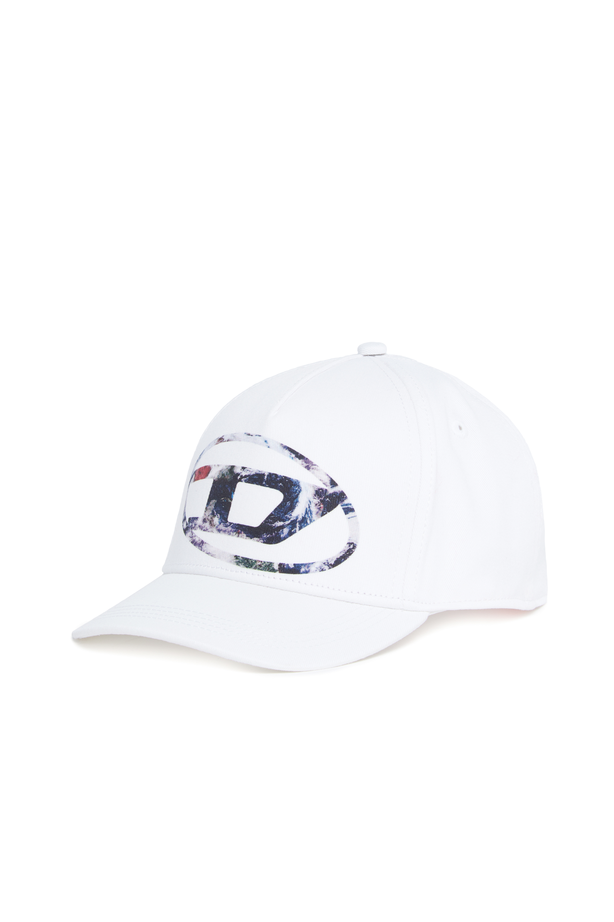 Diesel - FZERIL, Unisex Berretto da baseball con logo Oval D stampa Terra in Bianco - Image 1