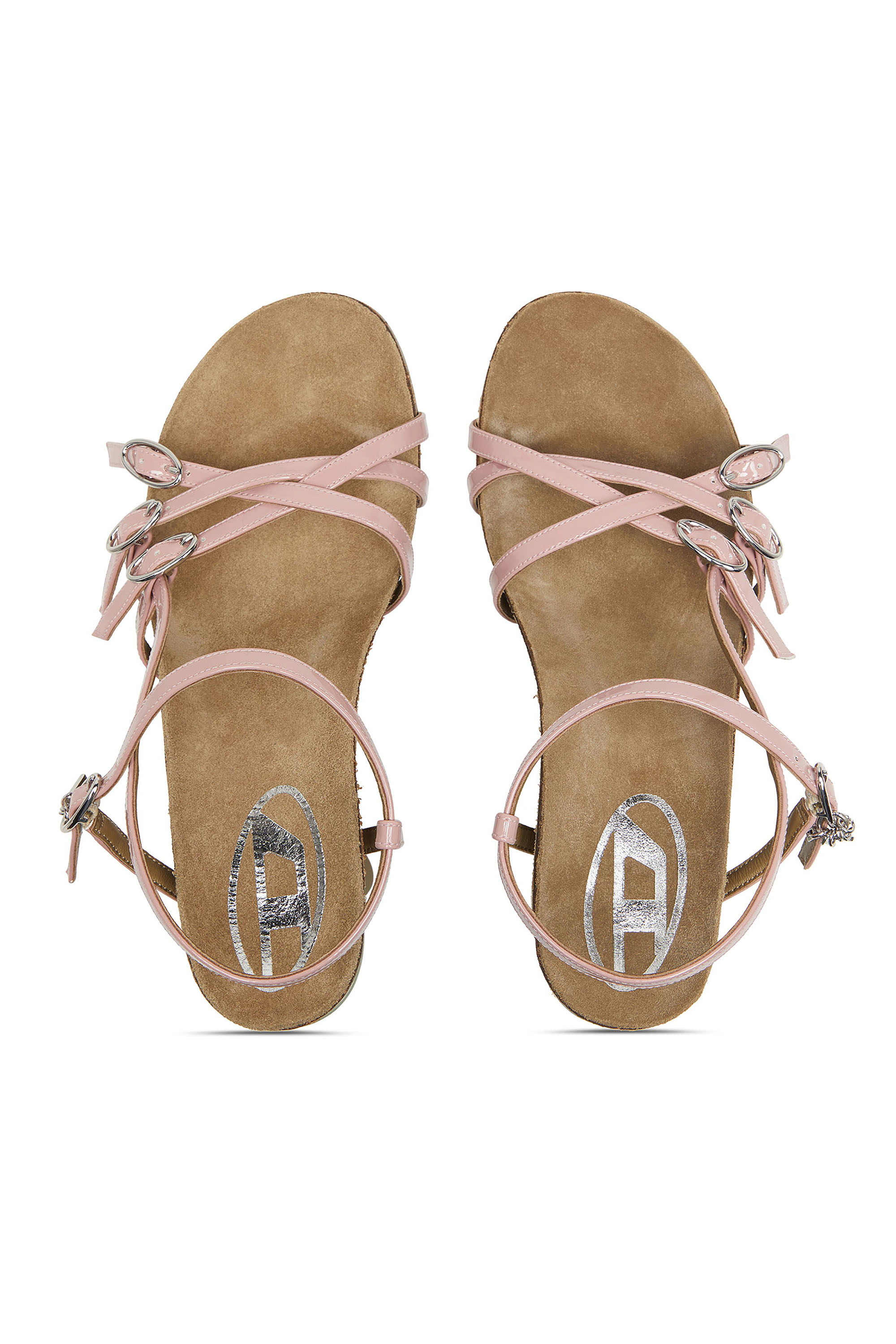 Diesel - D-WOODSTOCK 105 SANDAL, Sandales à plateforme D-Woodstock à brides en PU brillant Femme in Polychrome - 4