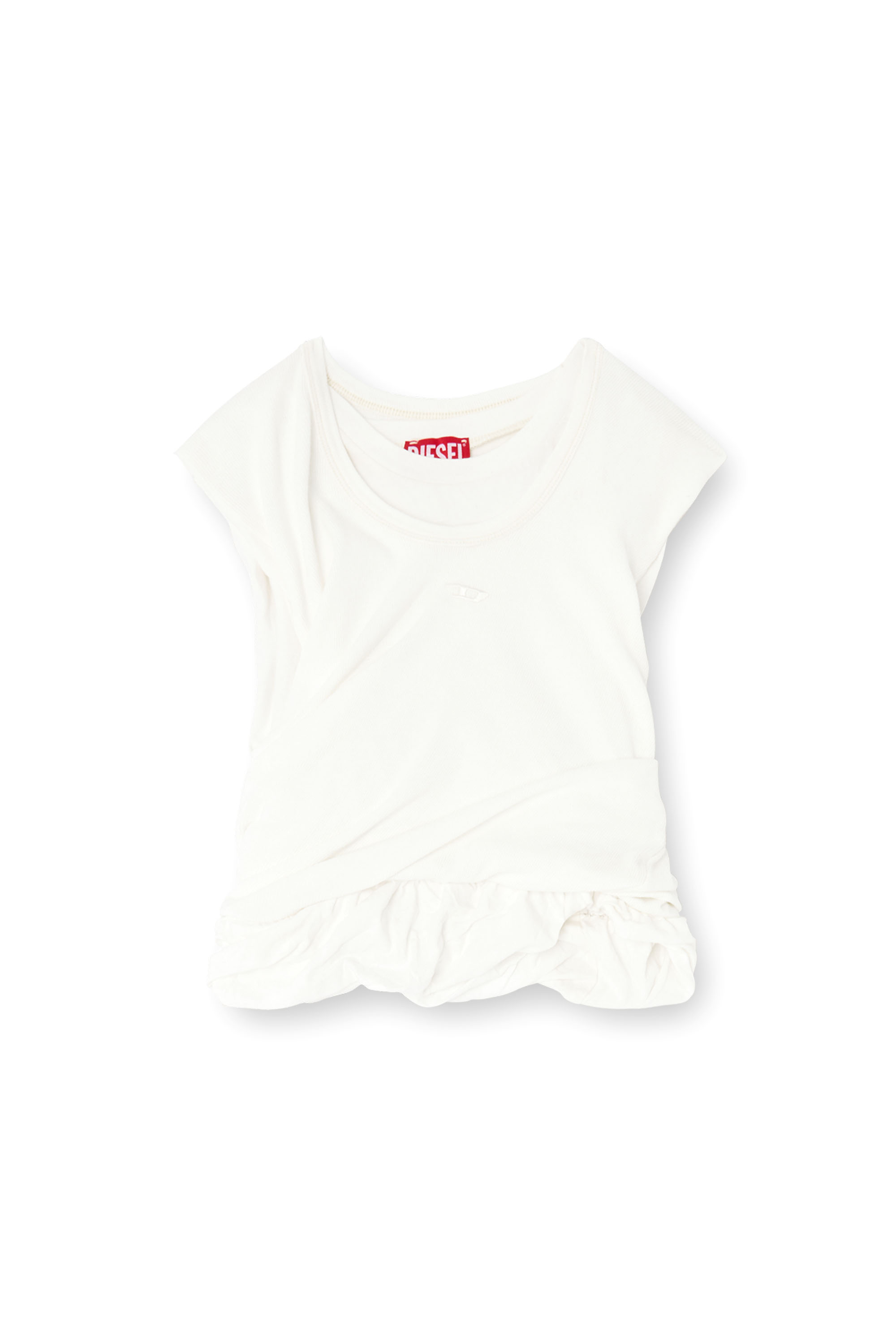 Diesel - T-WISHER-RIB-PL, Canotta arricciata in jersey a doppio strato Donna in Bianco - 2