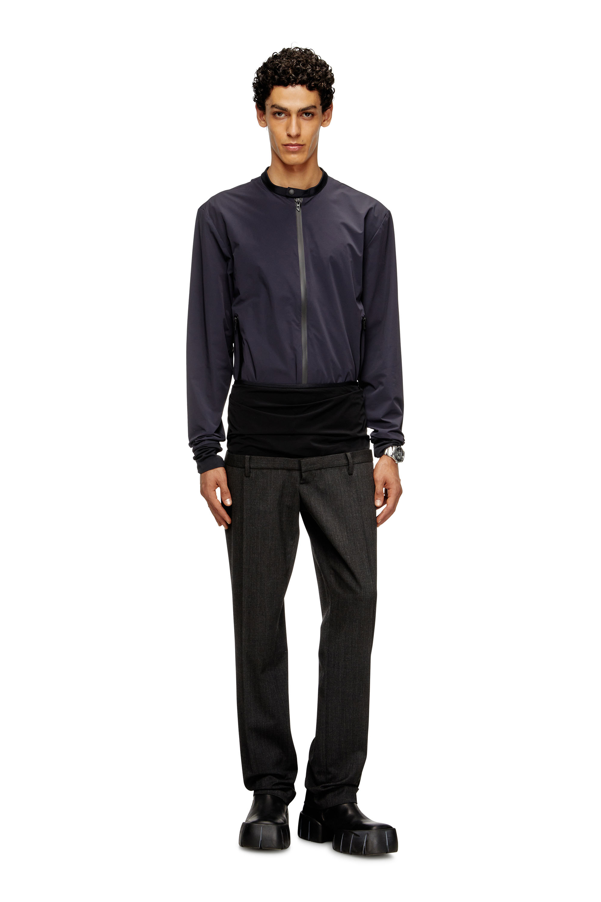 Diesel - J-DOMNALL-NY, Herren Jacke aus Bi-Stretch-Nylon in Dunkelblau - 2