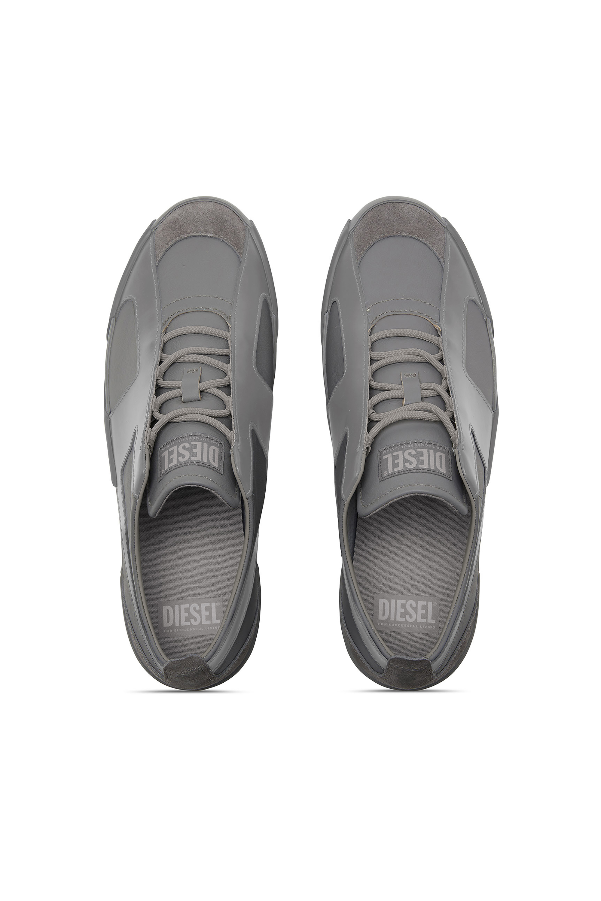 Diesel - S-SLANTE-D LOW, Herren S-Slante-D-Sneaker aus Wildleder und Leder mit D-Logo in Grau - 4