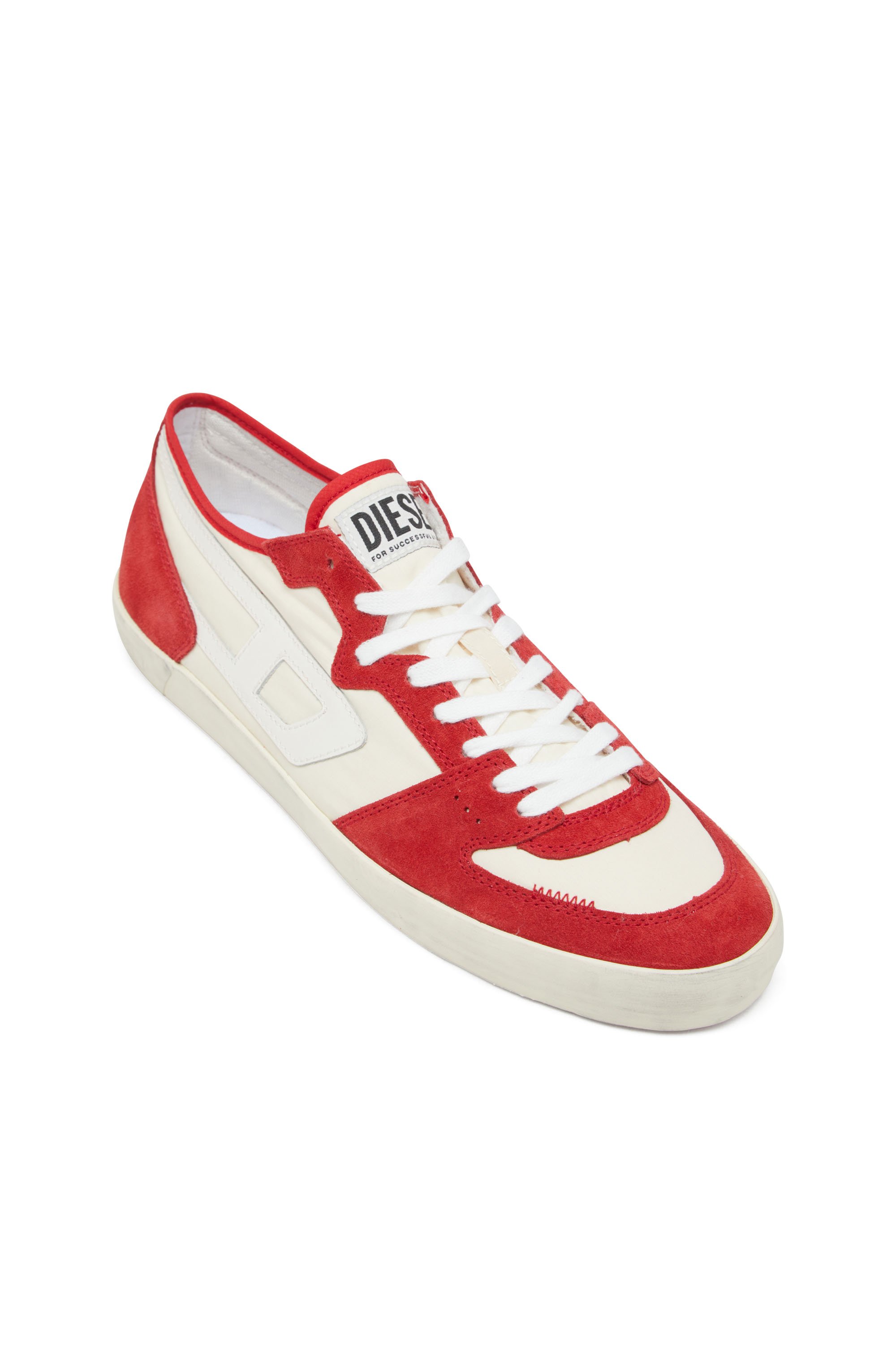 Diesel - S-LEROJI D-1 LOW, Man's S-Leroji D-Sneakers in padded ripstop and suede in Red/White - 6