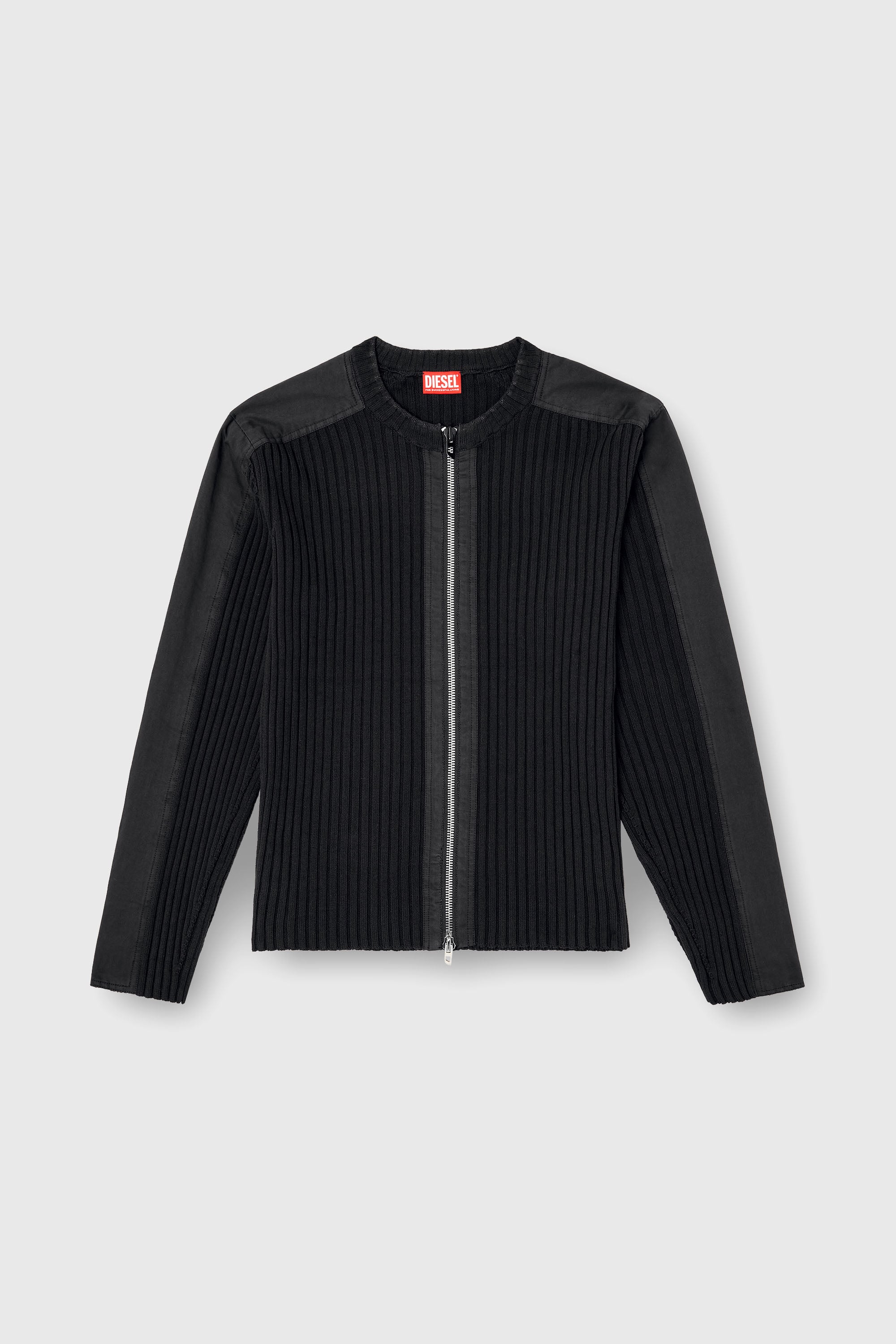 Diesel - K-MATTY, Herren Rei&szlig;verschluss-Cardigan mit Utility-Eins&auml;tzen in Schwarz - 2