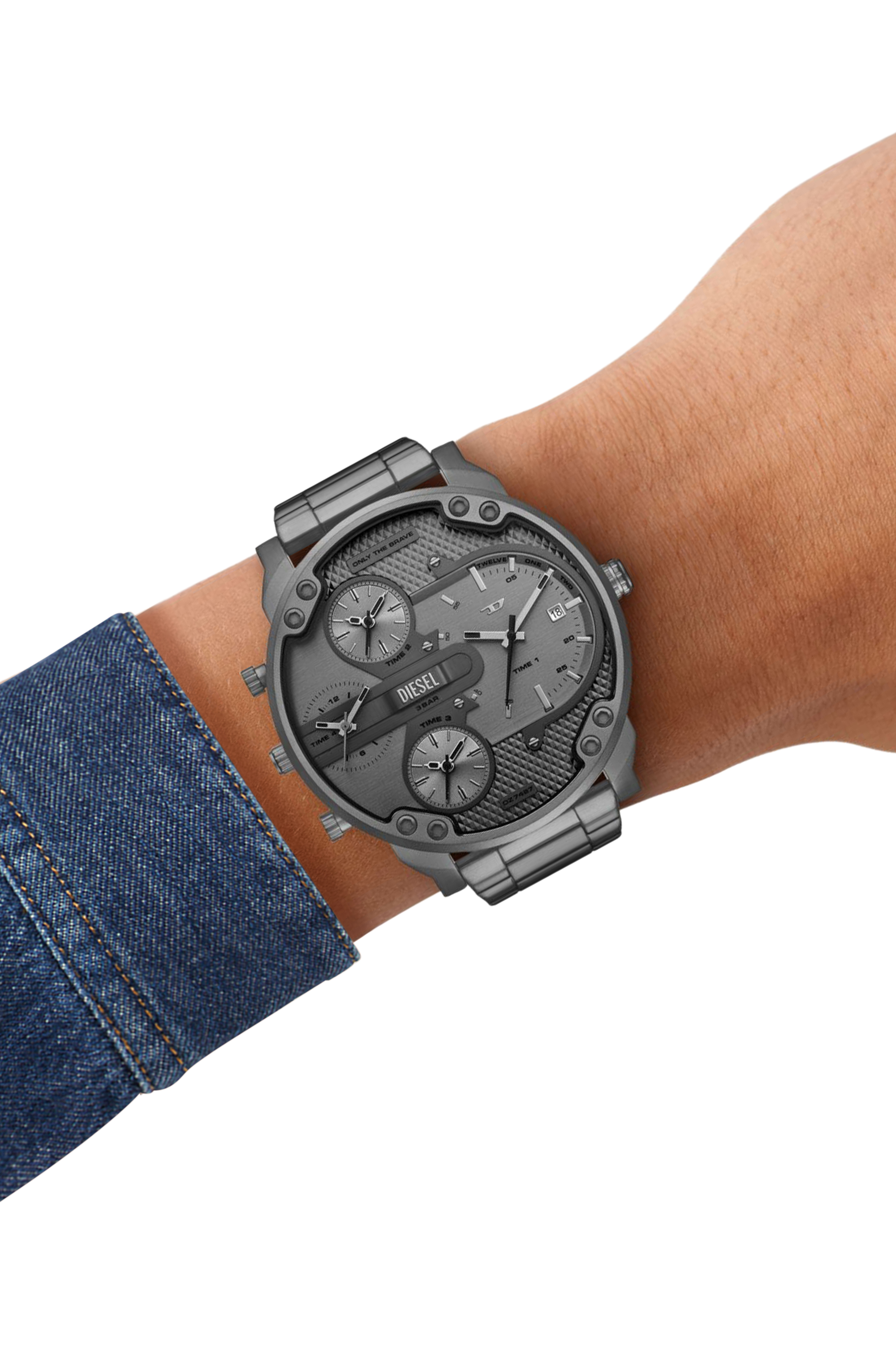 Diesel - DZ7487, Man's Mr. Daddy slim multi movement watch in Dark grey - 5