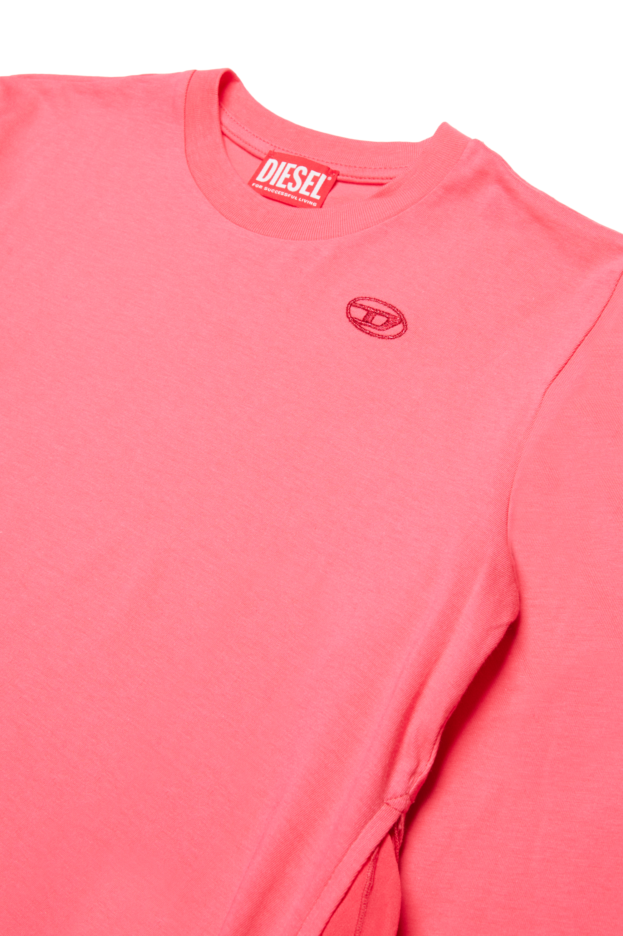 Diesel - DROLLETTE ML, Woman T-shirt dress with floaty hem in Pink - Image 3