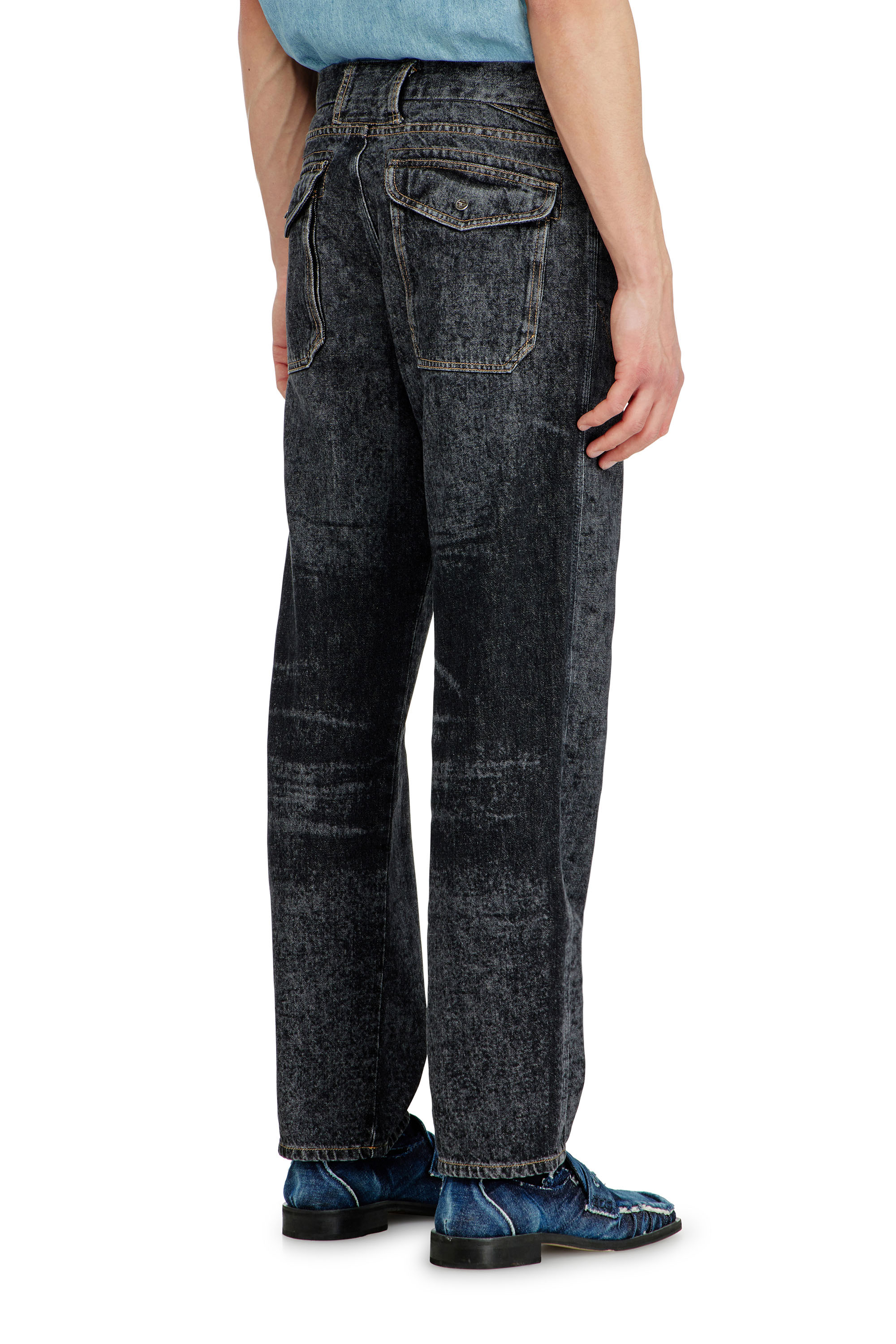 Diesel - Relaxed Jeans D-Marcus 09Q24 Homme, Noir/Gris fonc&eacute; - Image 5