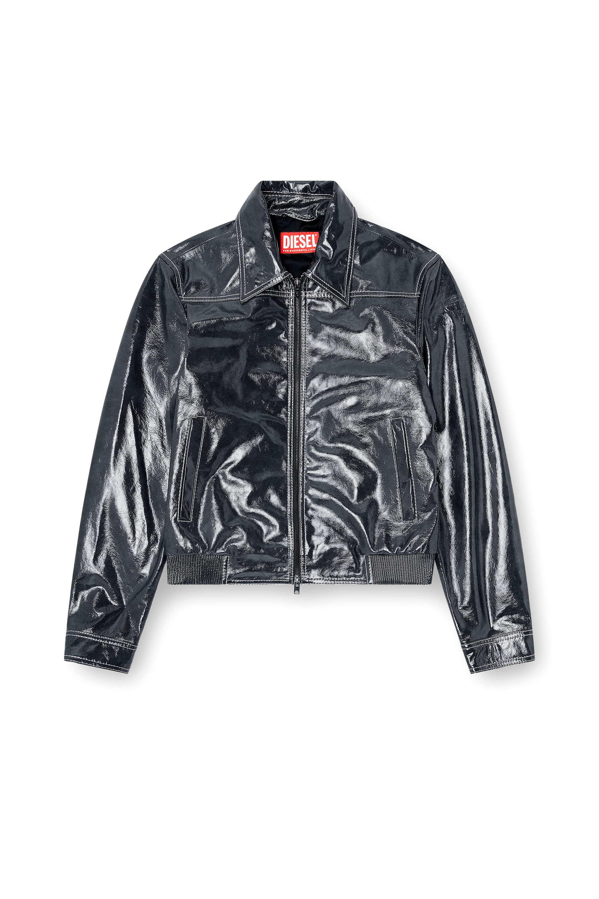 Diesel - L-ADDI, Giacca in vernice Uomo in Grigio - 2