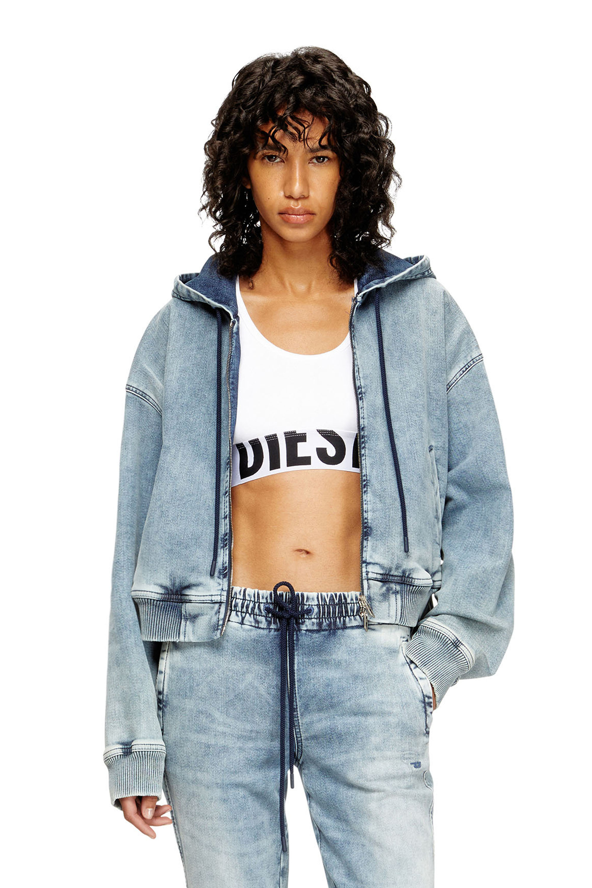 Diesel - UFSB-COTTON-RACE-BRALETTE-XL, Soutien-gorge de sport avec logo d&eacute;coup&eacute; Femme in Blanc - 2