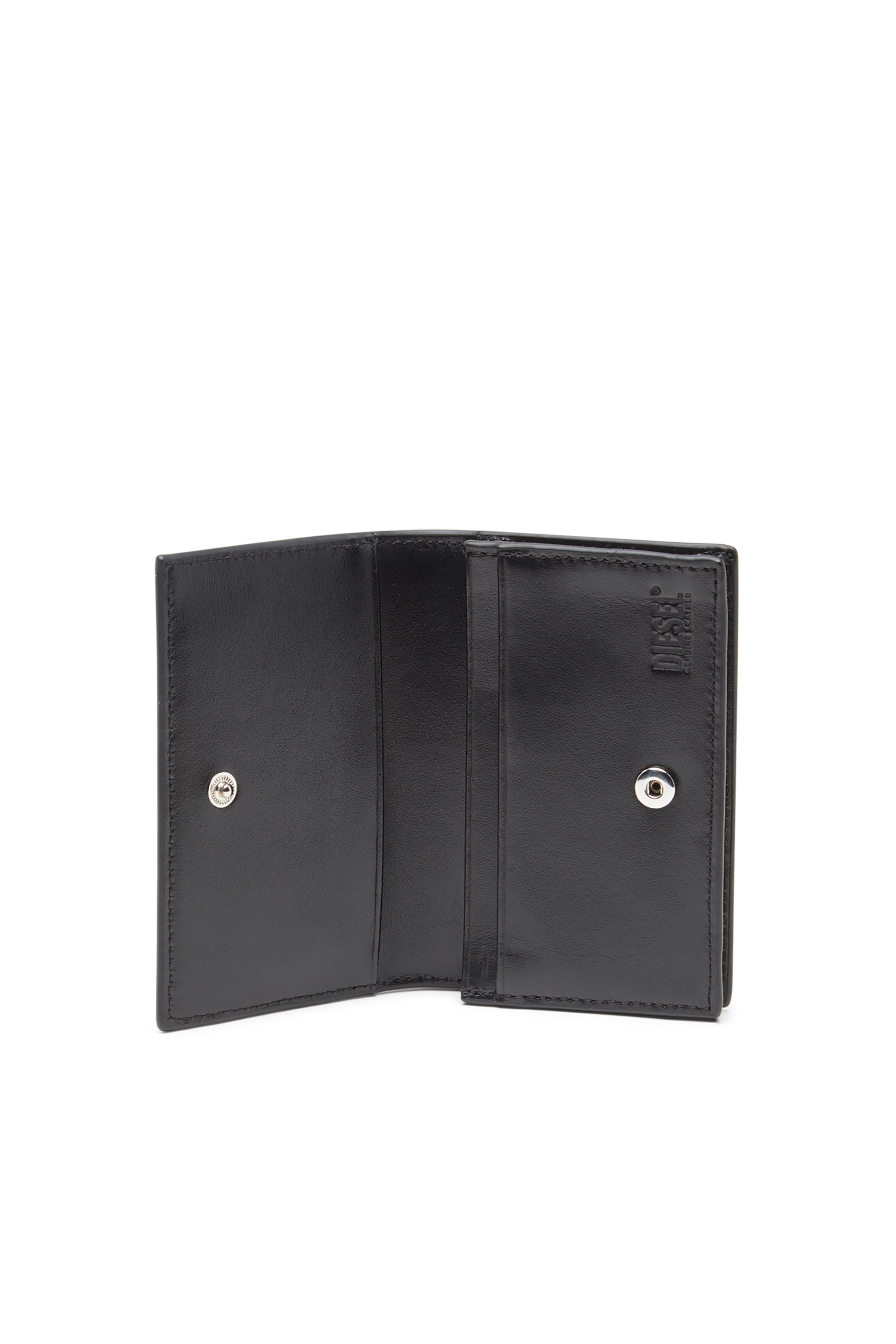 Diesel - 1DR CARD HOLDER IV, Porte-cartes en cuir avec Oval D émaillé Femme in Noir - 3