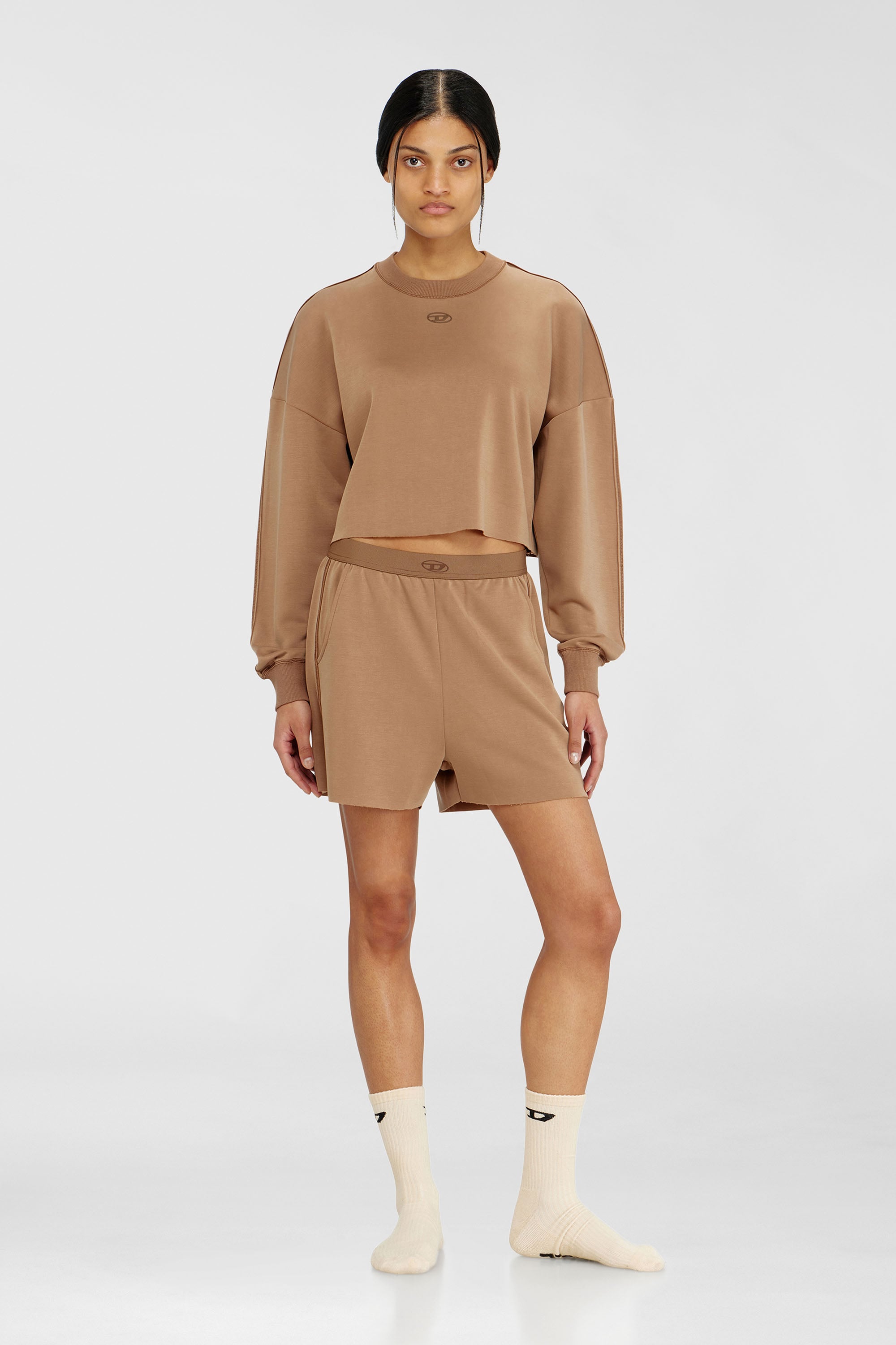 Diesel - MARTHA-UTLT, Pantaloncini in scuba leggero stretch Donna in Marrone - 2