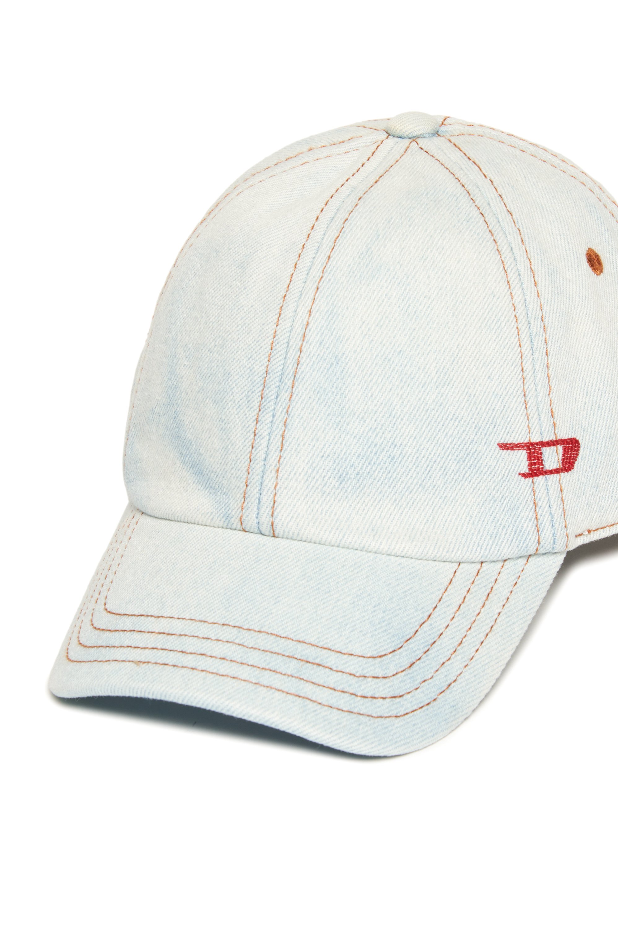 Diesel - FCLIB3, Casquette de baseball en denim avec surpiqûres contrastées Mixte in Bleu - 3