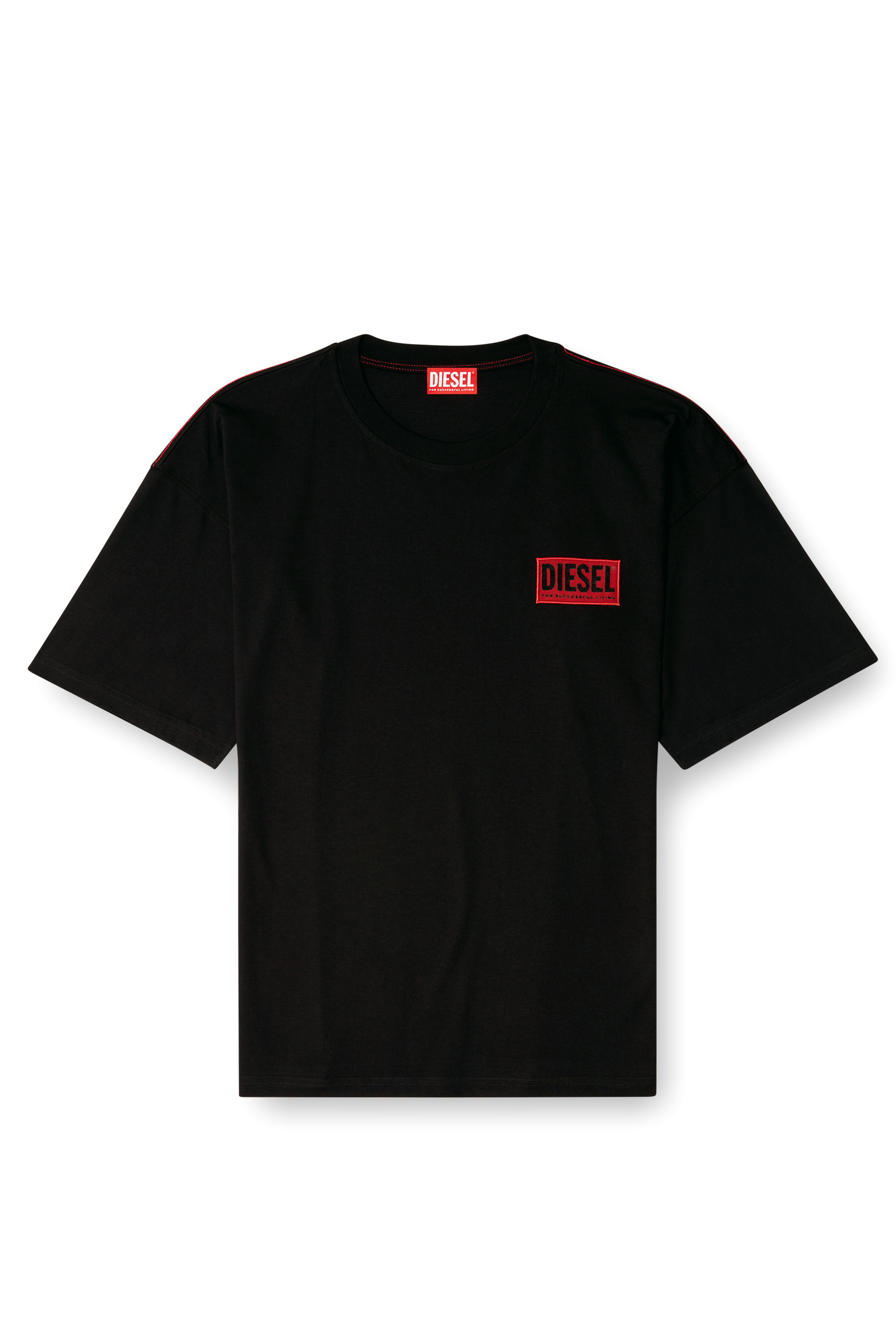 Diesel - T-BOXT-R31, T-shirt avec empiècement à logo Homme in Noir - 2