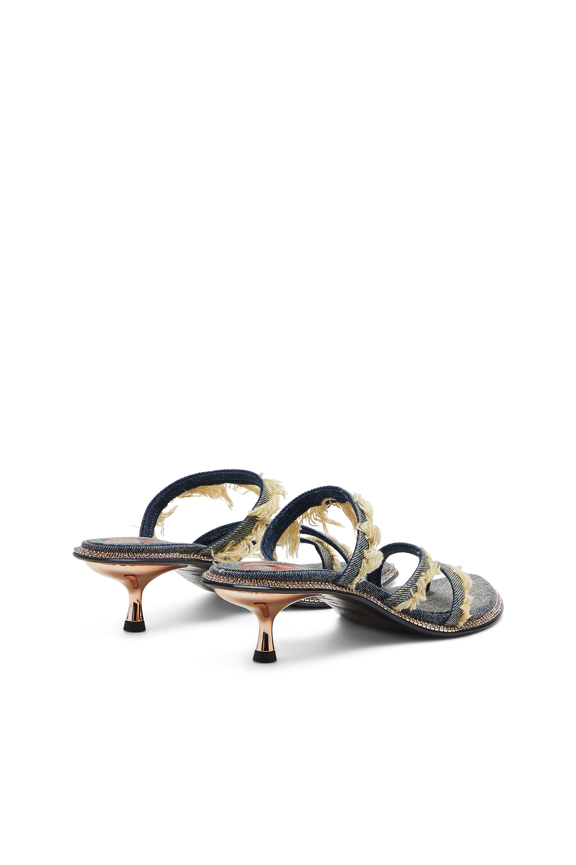 Diesel - D-HAVANNA KITTIE, D-Havanna Kittie-Mule in denim sfrangiato con cristalli Donna in Blu - 3