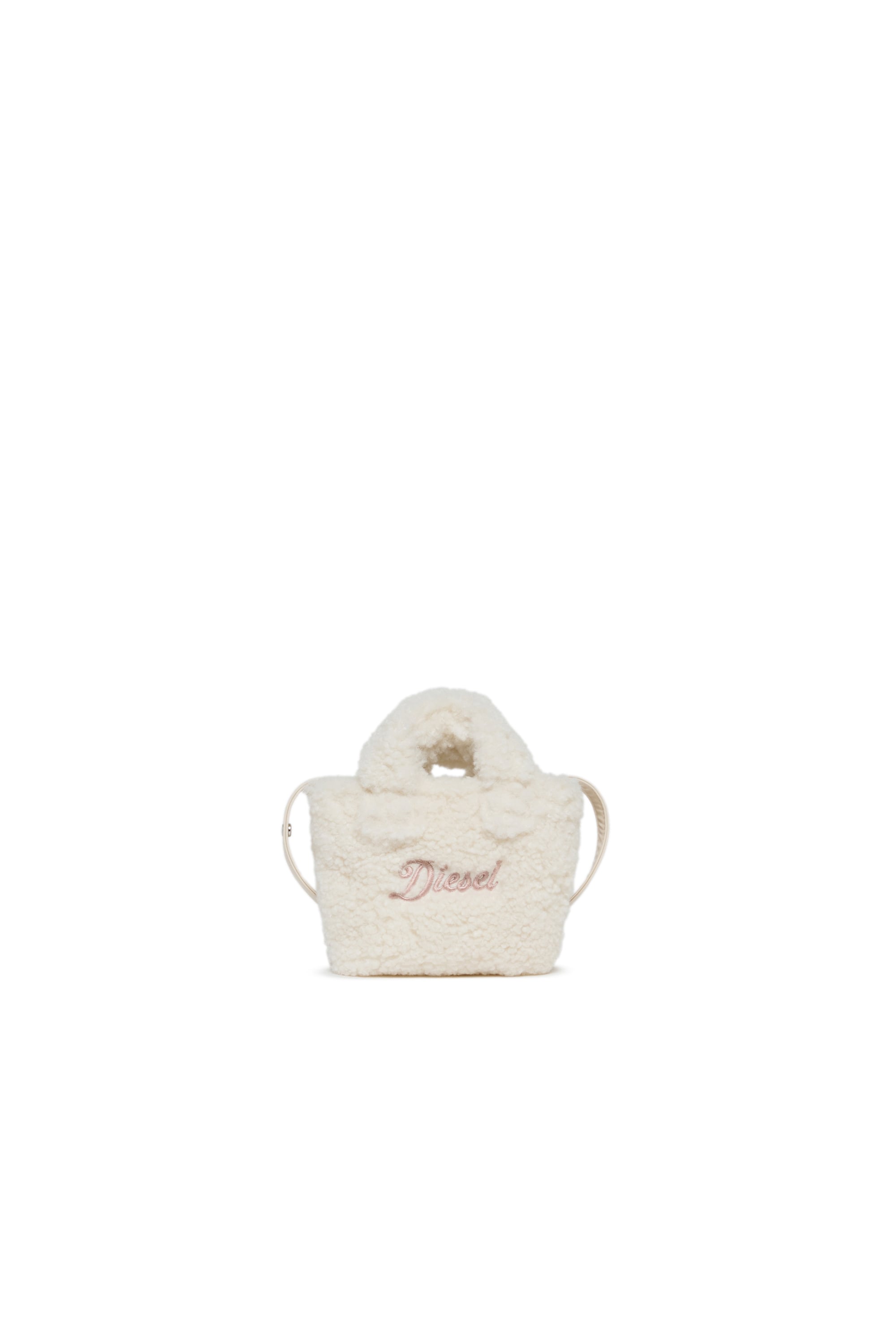 Diesel - WIXIT, Damen WIXIT - Mini-Tasche aus Teddy-Fleece in Wei&szlig; - 1