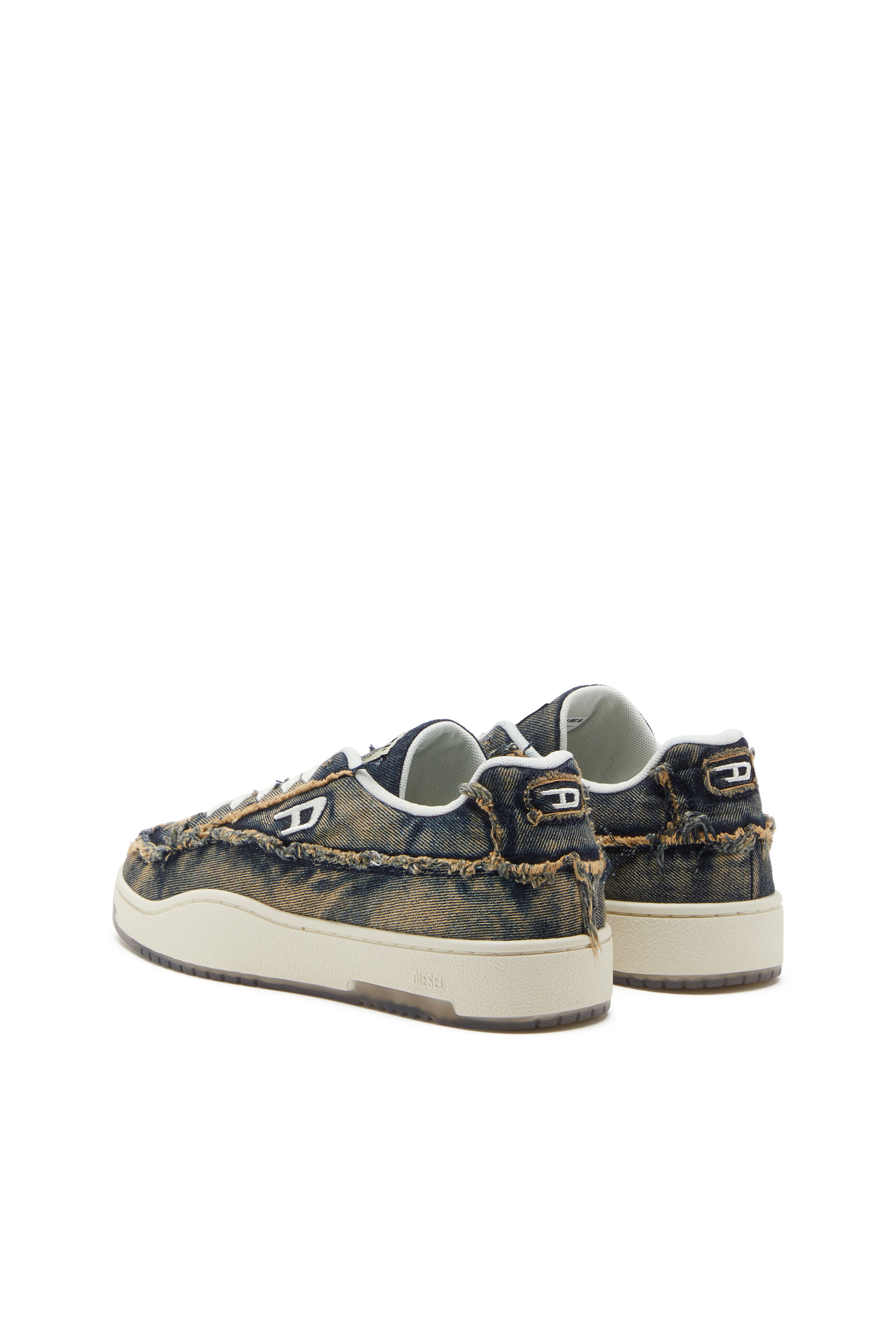 Diesel - S-TRACKER-D LOW, Herren S-Tracker-D-Ausgefranste Sneakers aus Denim mit transparenter Sohle in Blau - 4