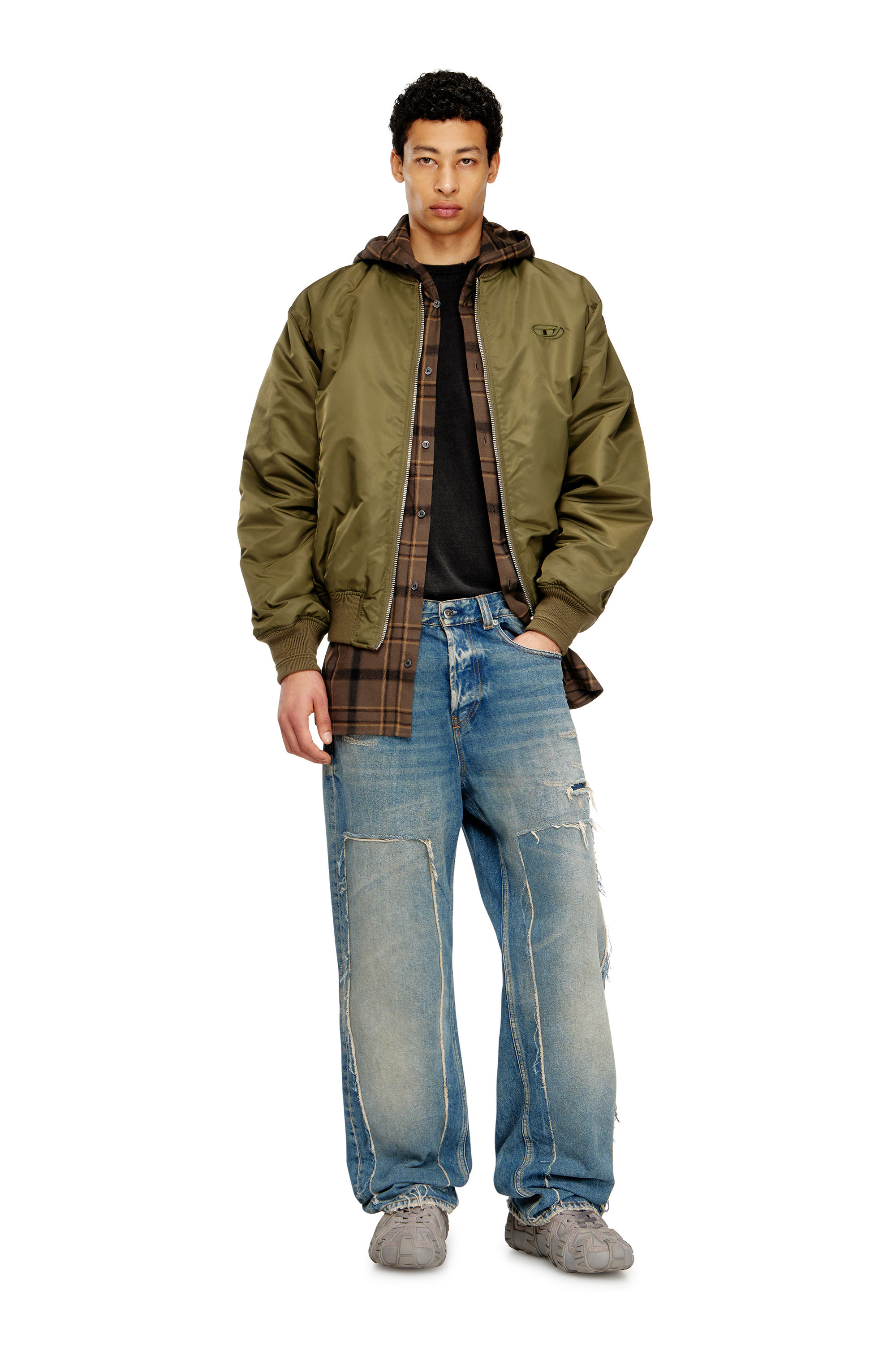 Gesteppte Bomberjacke mit Oval-D-Stickerei