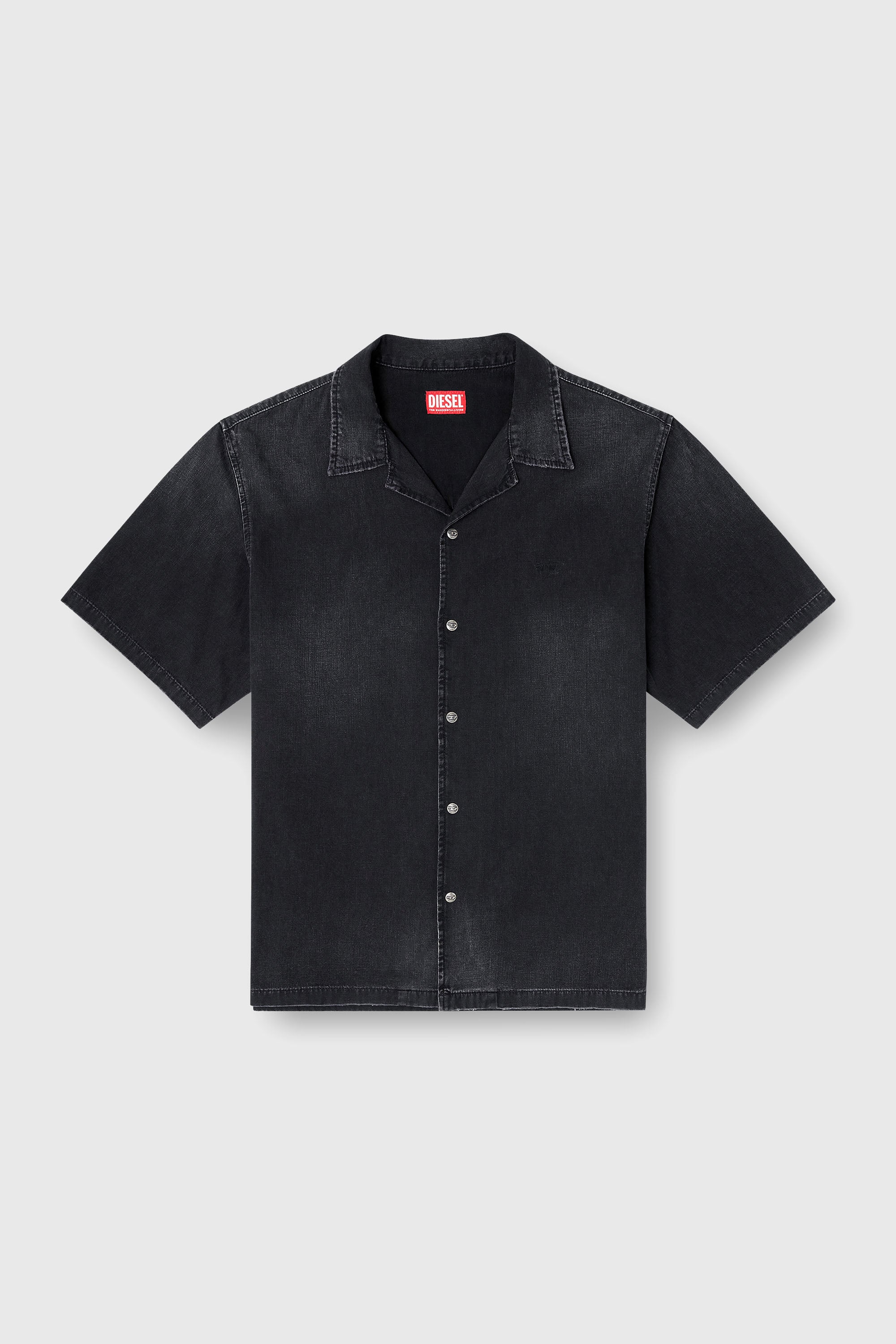 Diesel - D-NABIL-D, Camicia in denim a maniche corte Uomo in Nero - 2
