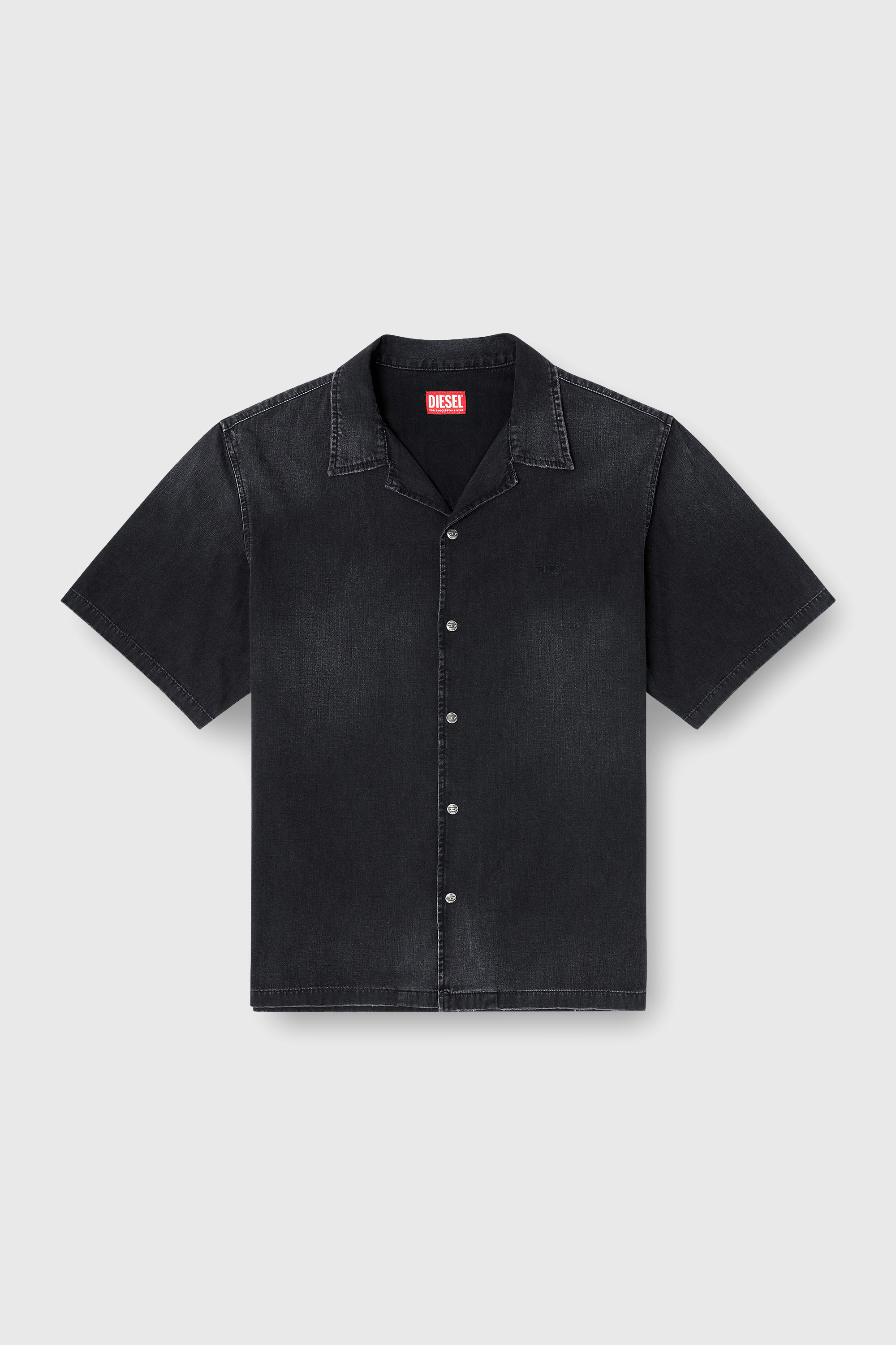 Diesel - D-NABIL-D, Camicia in denim a maniche corte Uomo in Nero - 2