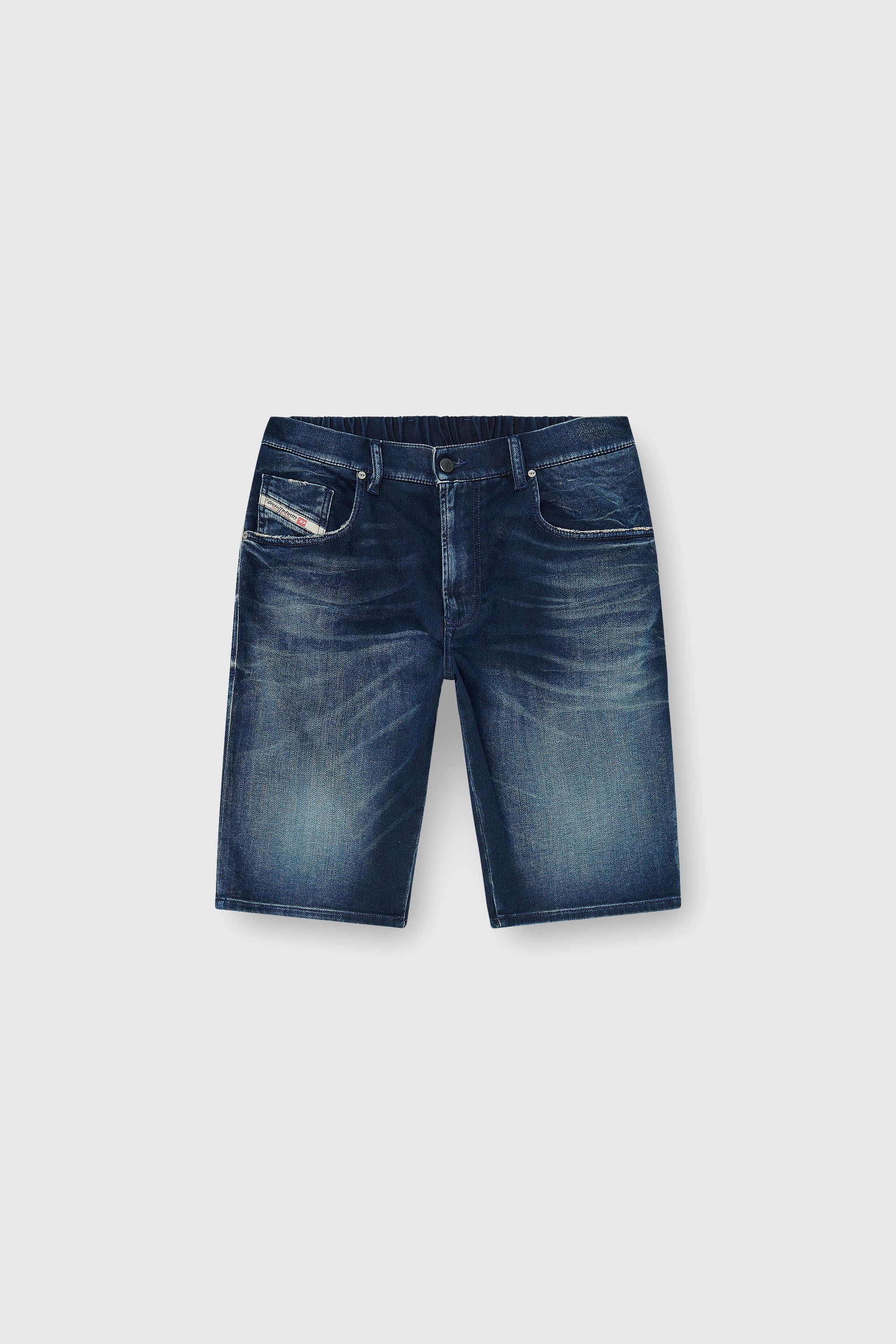 Diesel - 2033 D-KROOLEY-SHORT-BW JOGG, Chino shorts en JoggJeans d&eacute;lav&eacute; Homme in Bleu - 2