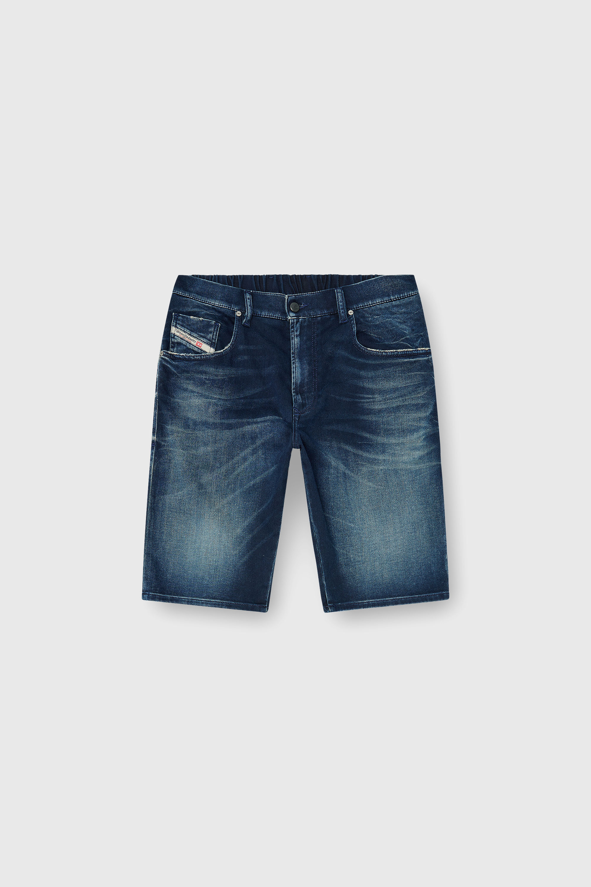 Diesel - 2033 D-KROOLEY-SHORT-BW JOGG, Chino shorts en JoggJeans d&eacute;lav&eacute; Homme in Bleu - 2