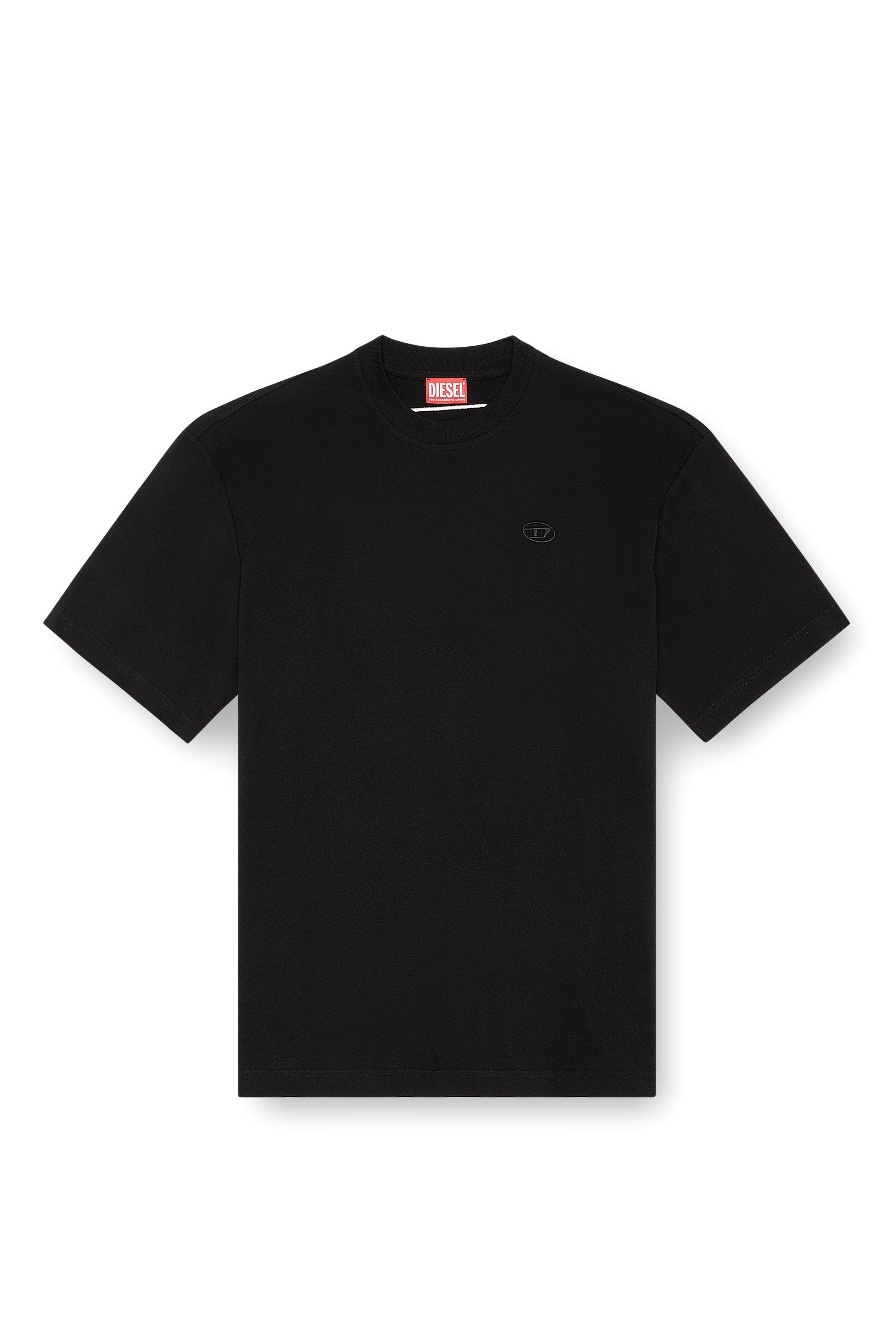Diesel - T-BOGGY-MEGOVAL-D, Herren T-Shirt mit gro&szlig;er Oval D-Stickerei in Schwarz - 3