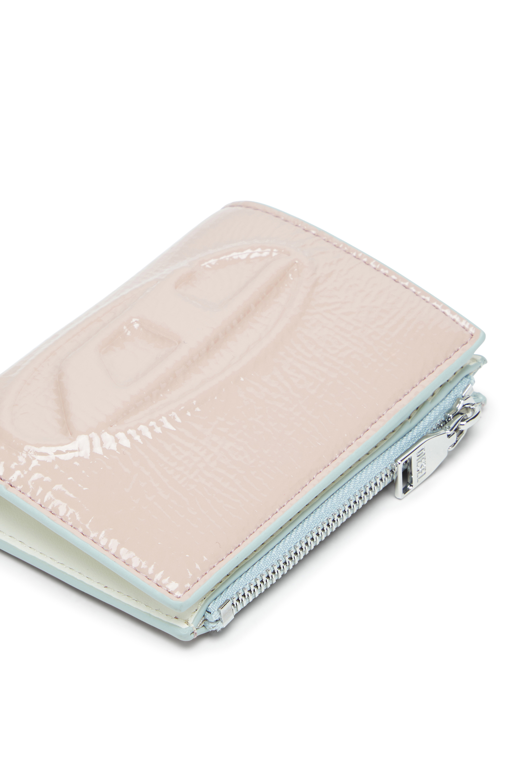 Diesel - 1DR BI-FOLD ZIP II, Petit portefeuille à effet verni Femme in Rose - 4