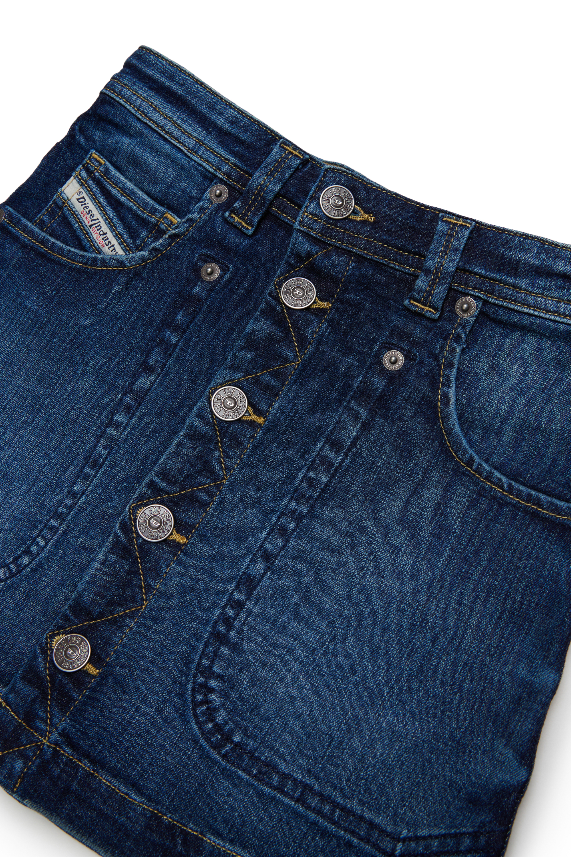 Diesel - GEALBUS, Woman's Button-through denim mini skirt in Medium blue - 3