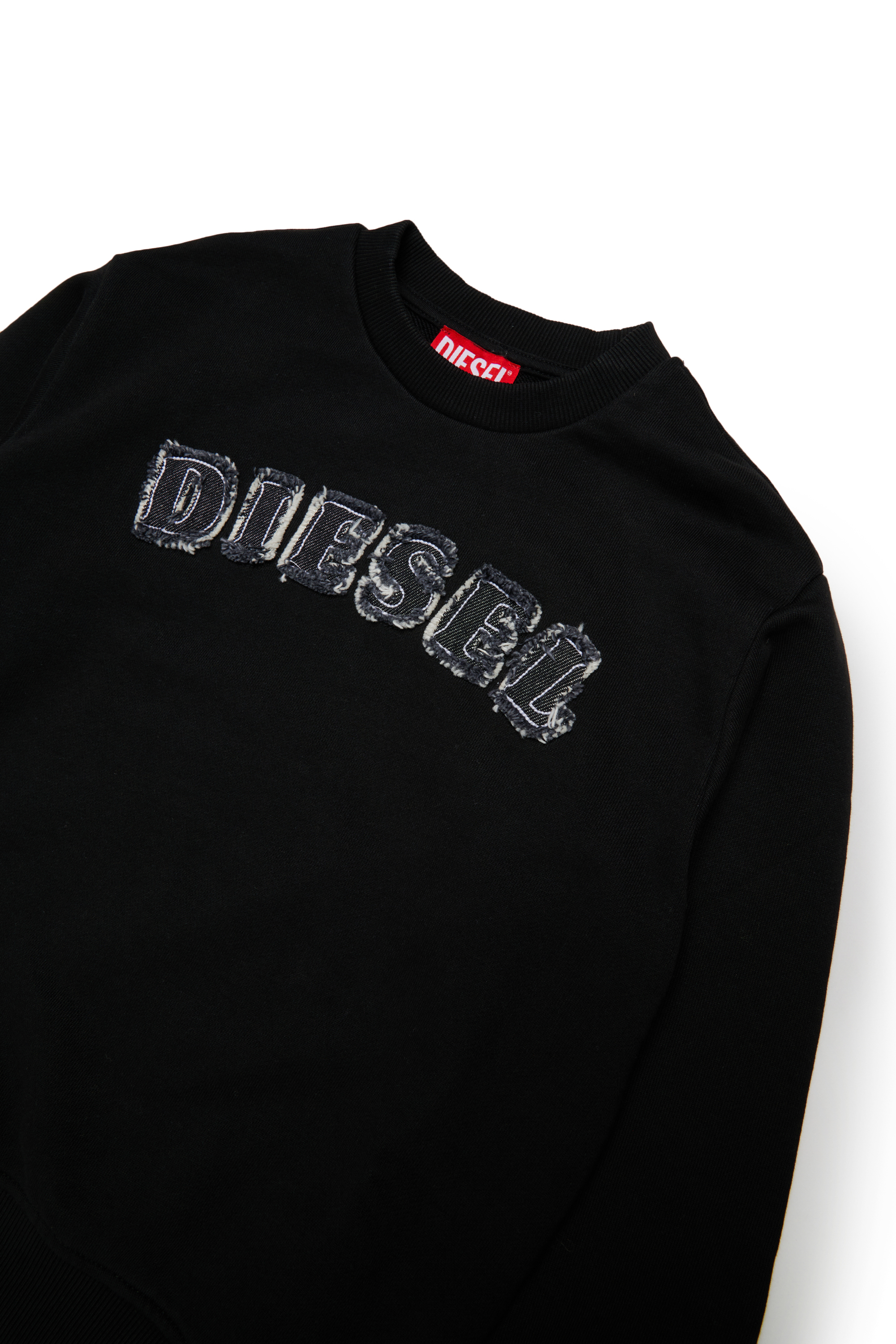 Diesel - SJEANS OVER, Herren Sweatshirt mit ausgefransten Logo-Buchstaben in Schwarz - 3