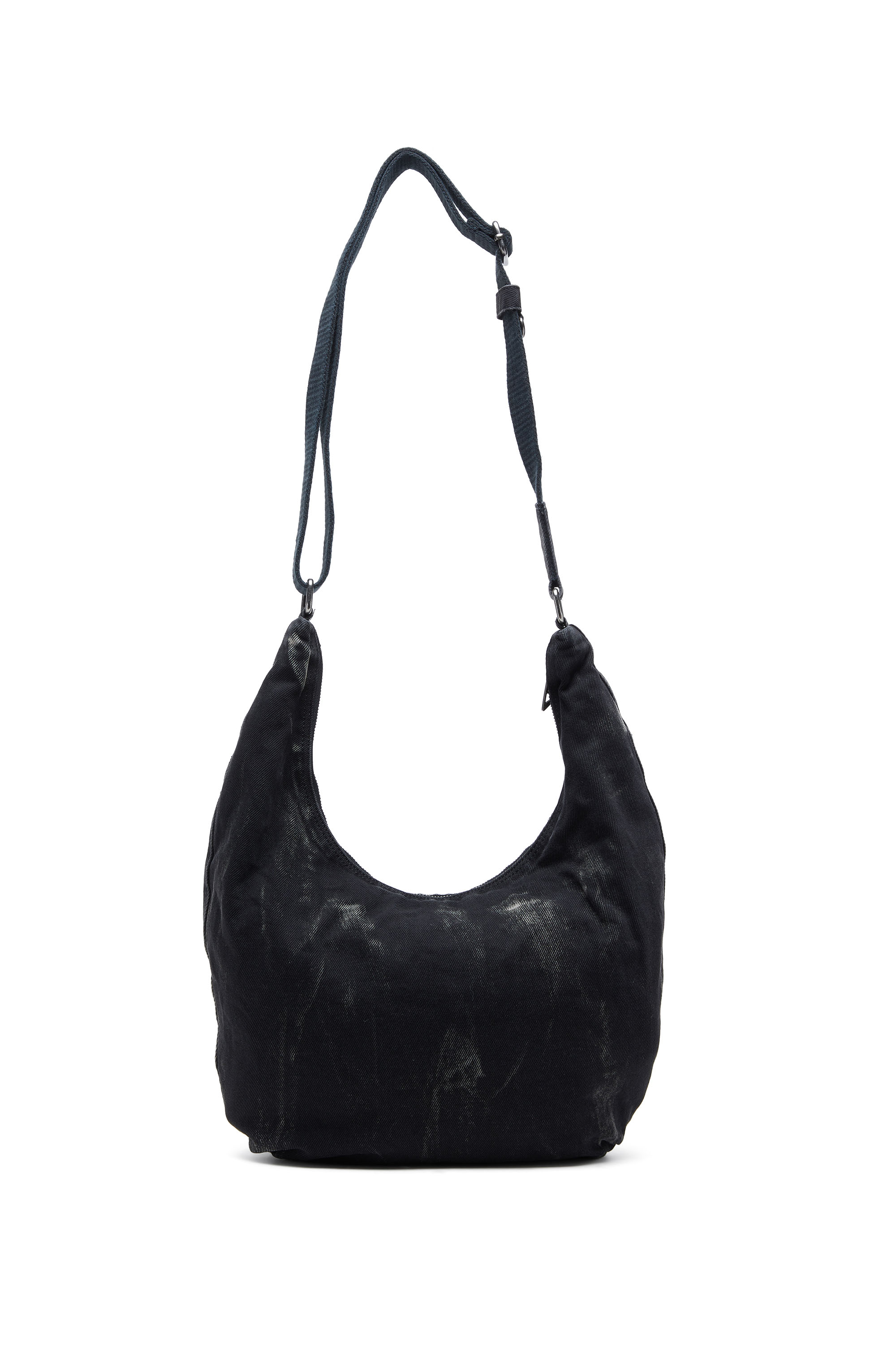 Diesel - RAVE HOBO X, Rave - Sac hobo en denim avec fermeture éclair Mixte in Noir - 3