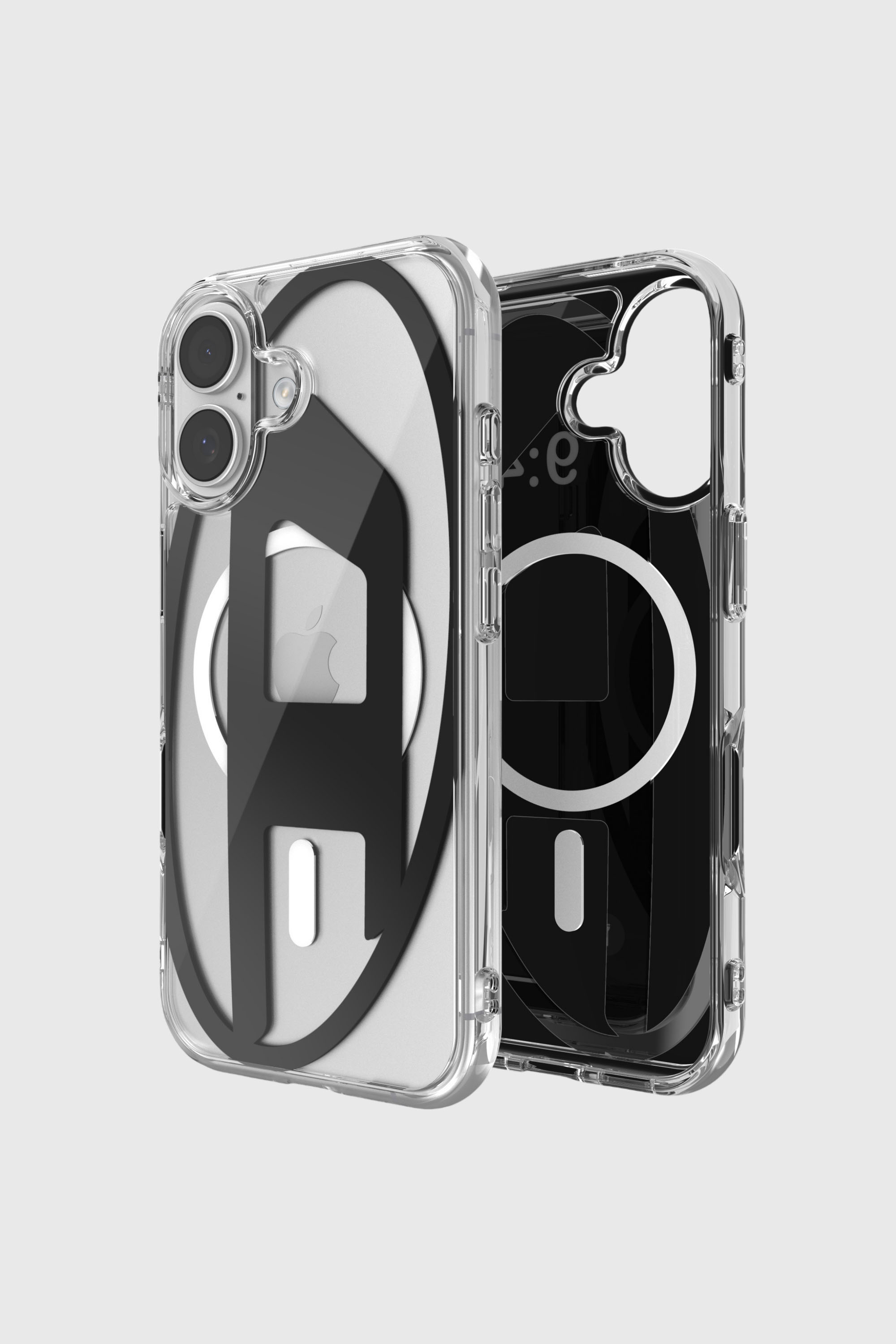 Diesel - 60415 AOP CASE, Custodia metallica Oval D con Magsafe per iPhone 17 Unisex in Nero - 1