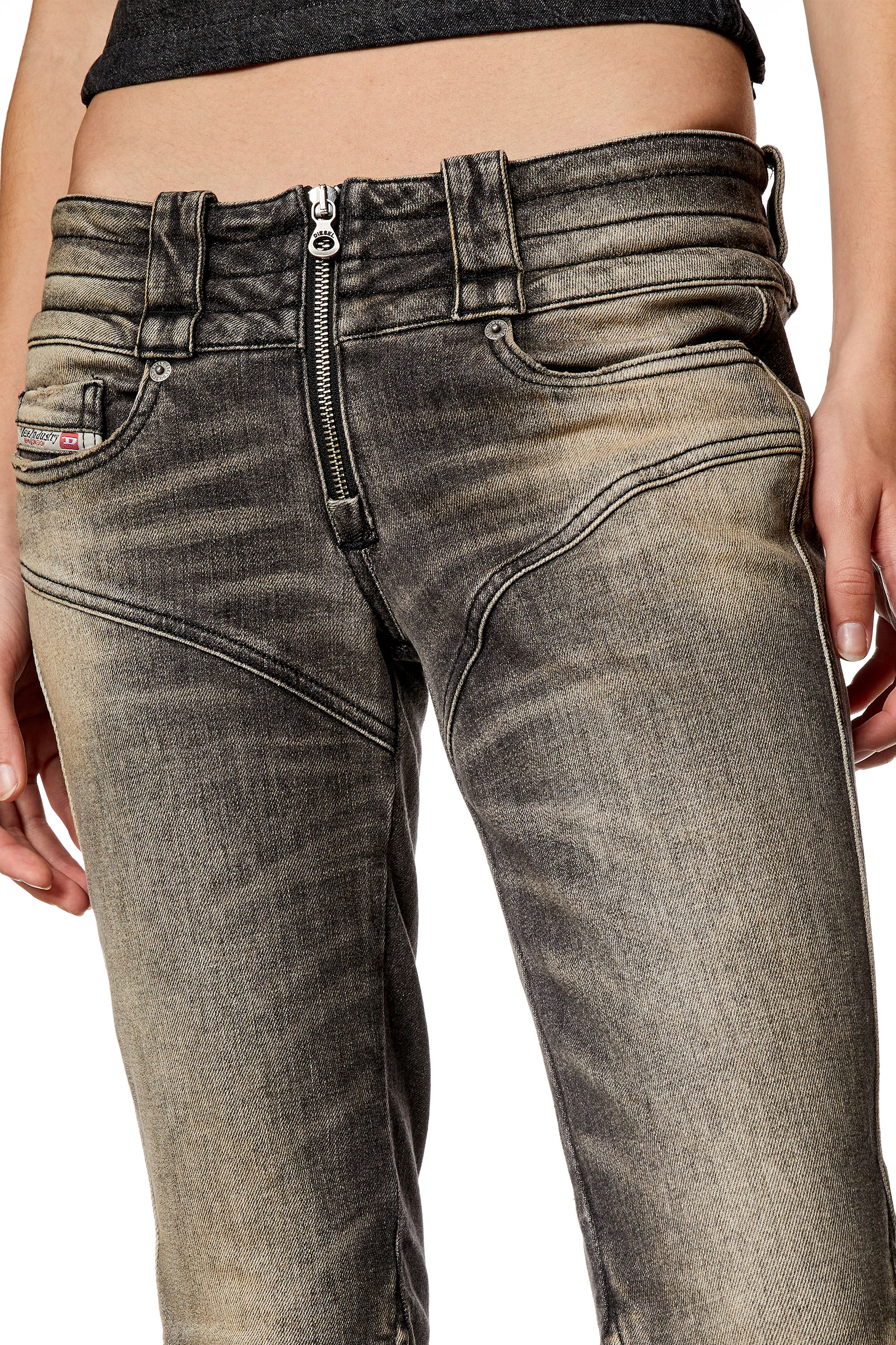 Diesel - Bootcut and Flare Jeans Belthy 0JGAL, Nero/Grigio scuro - Image 4