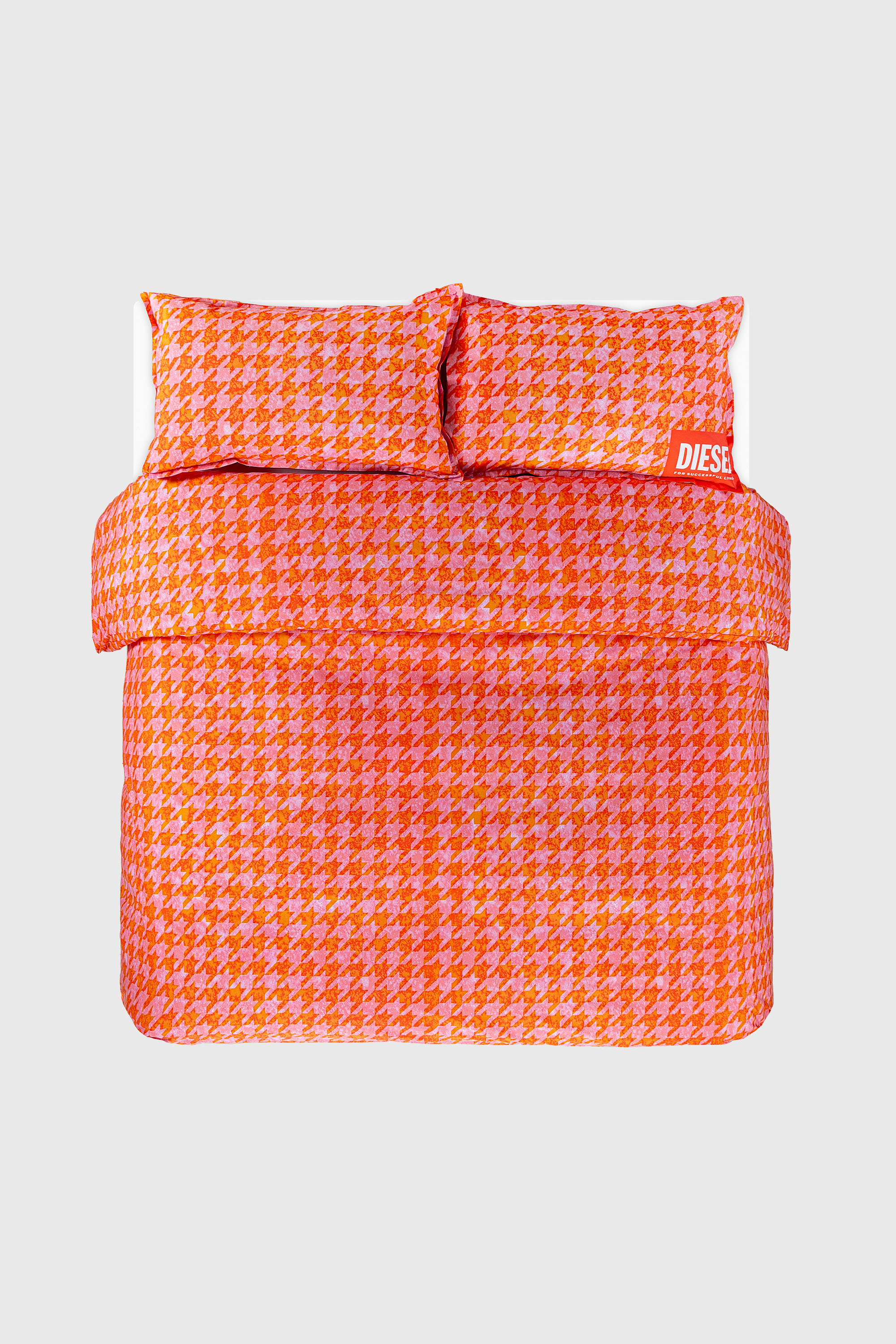 Diesel - 1018105  DROP PINK/RED PERCALE DUVET COV, Parure copripiumino in percalle per letto queen size Unisex in Arancione - 1