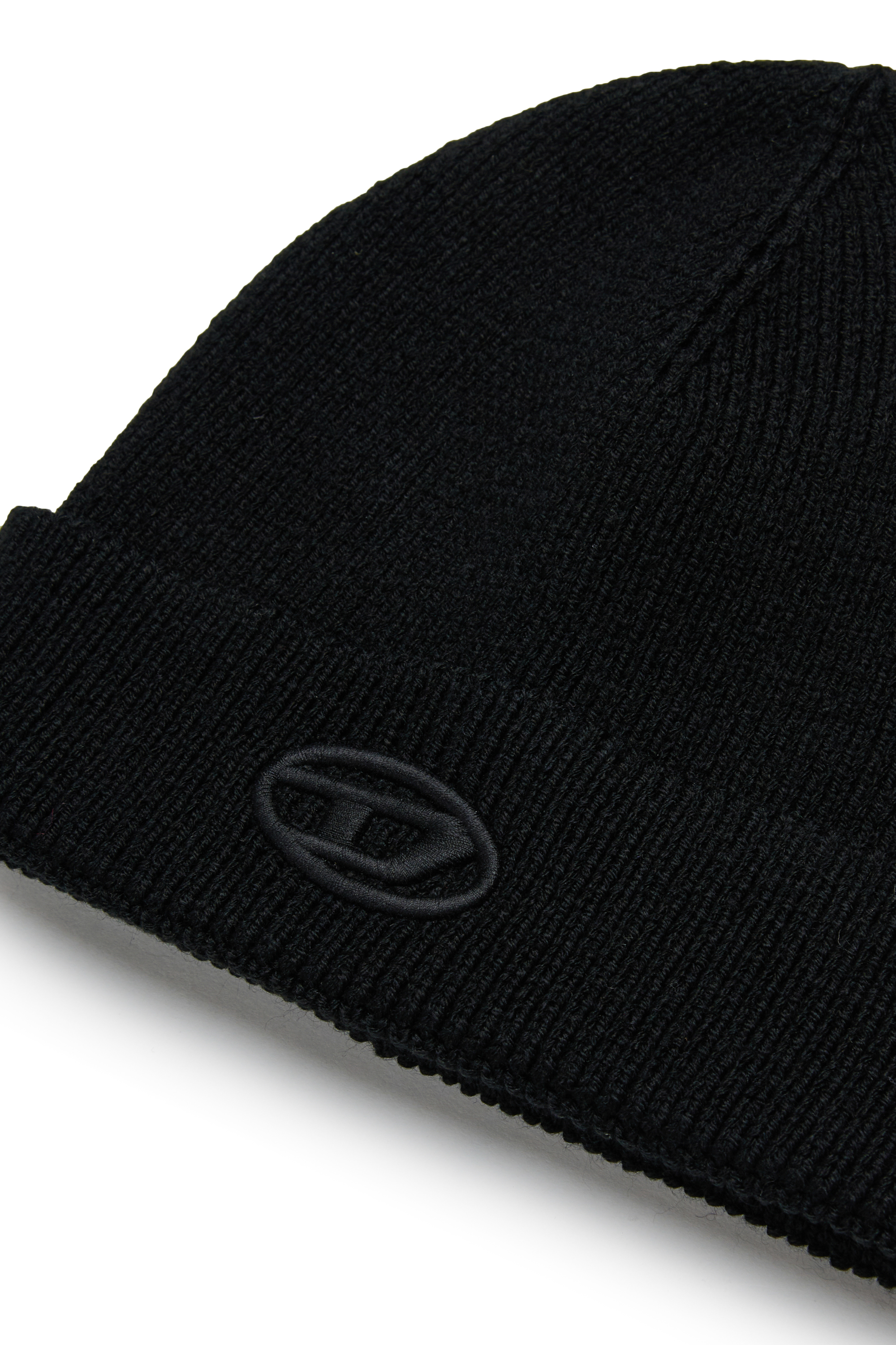 Diesel - FKCODERFULLYC, Unisex Wollmütze mit gesticktem Logo in Schwarz - 3