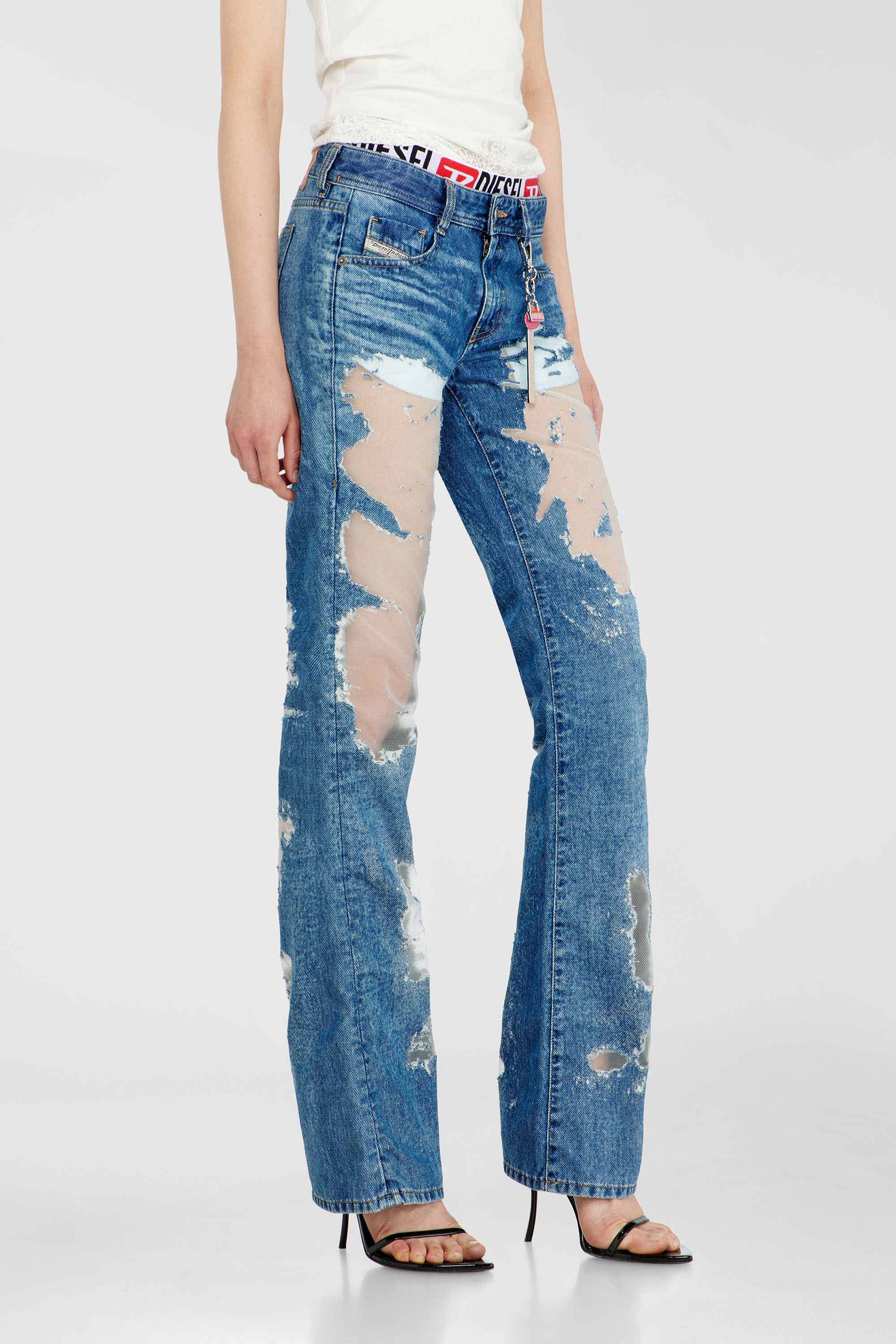 Diesel - Bootcut Jeans 1969 D-Ebbey 068ZH Donna, Blu medio - Image 5