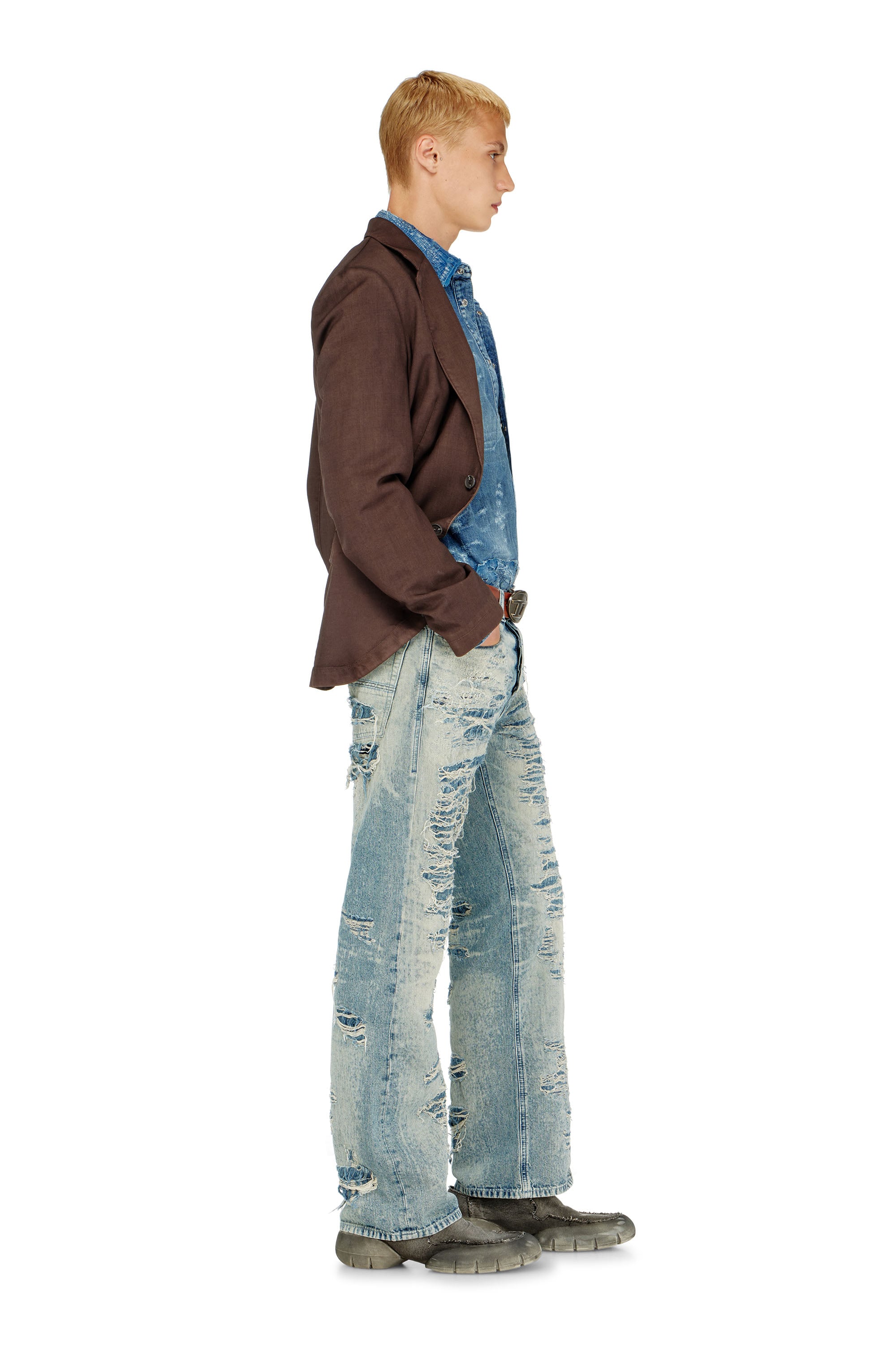Diesel - Relaxed Jeans 1980 D-Eeper 068YM Homme, Bleu moyen - Image 2