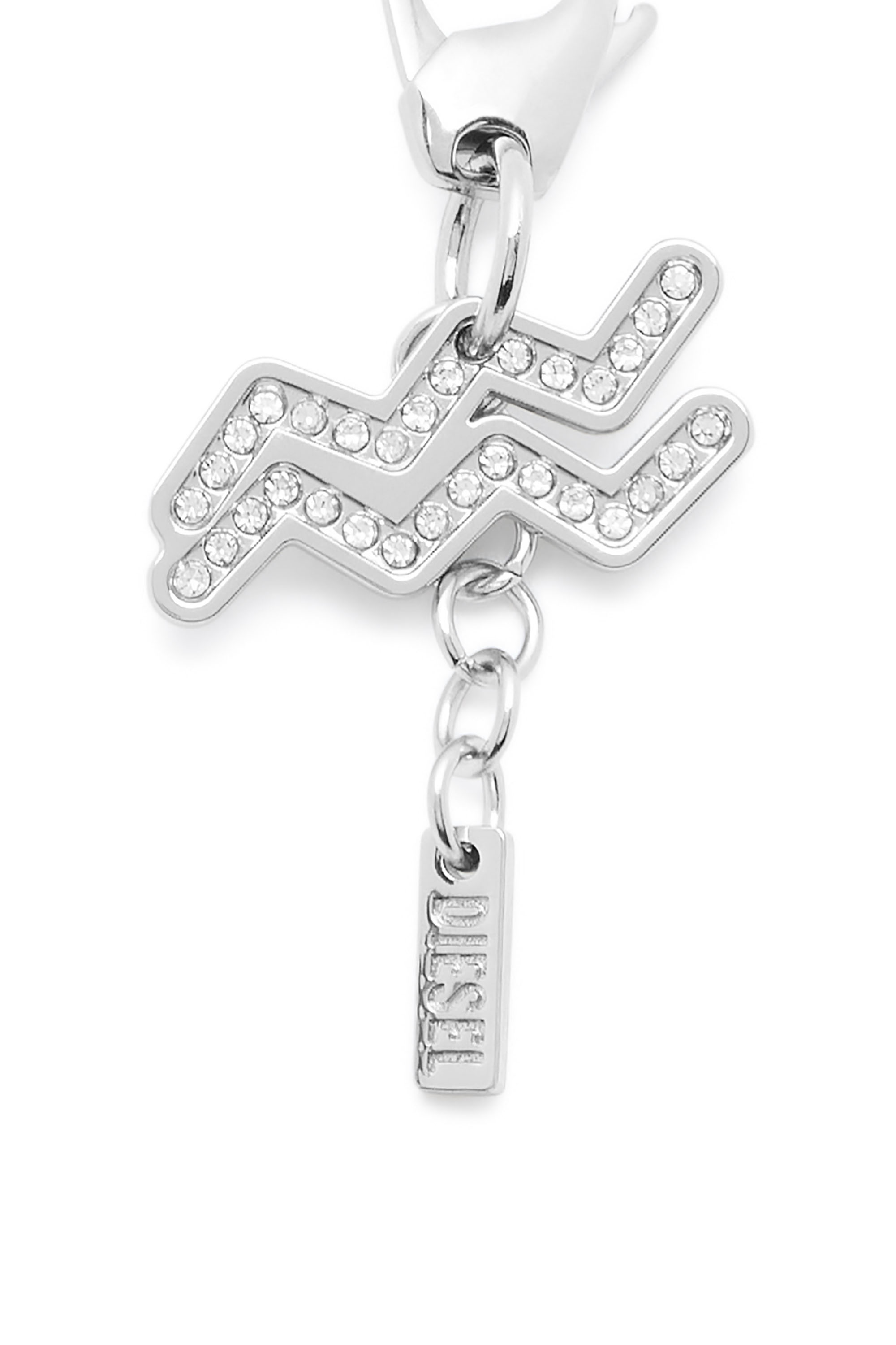 Diesel - CHARM ACQUARIUS, Charm zodiaco Acquario in metallo con strass Unisex in Argento - 3