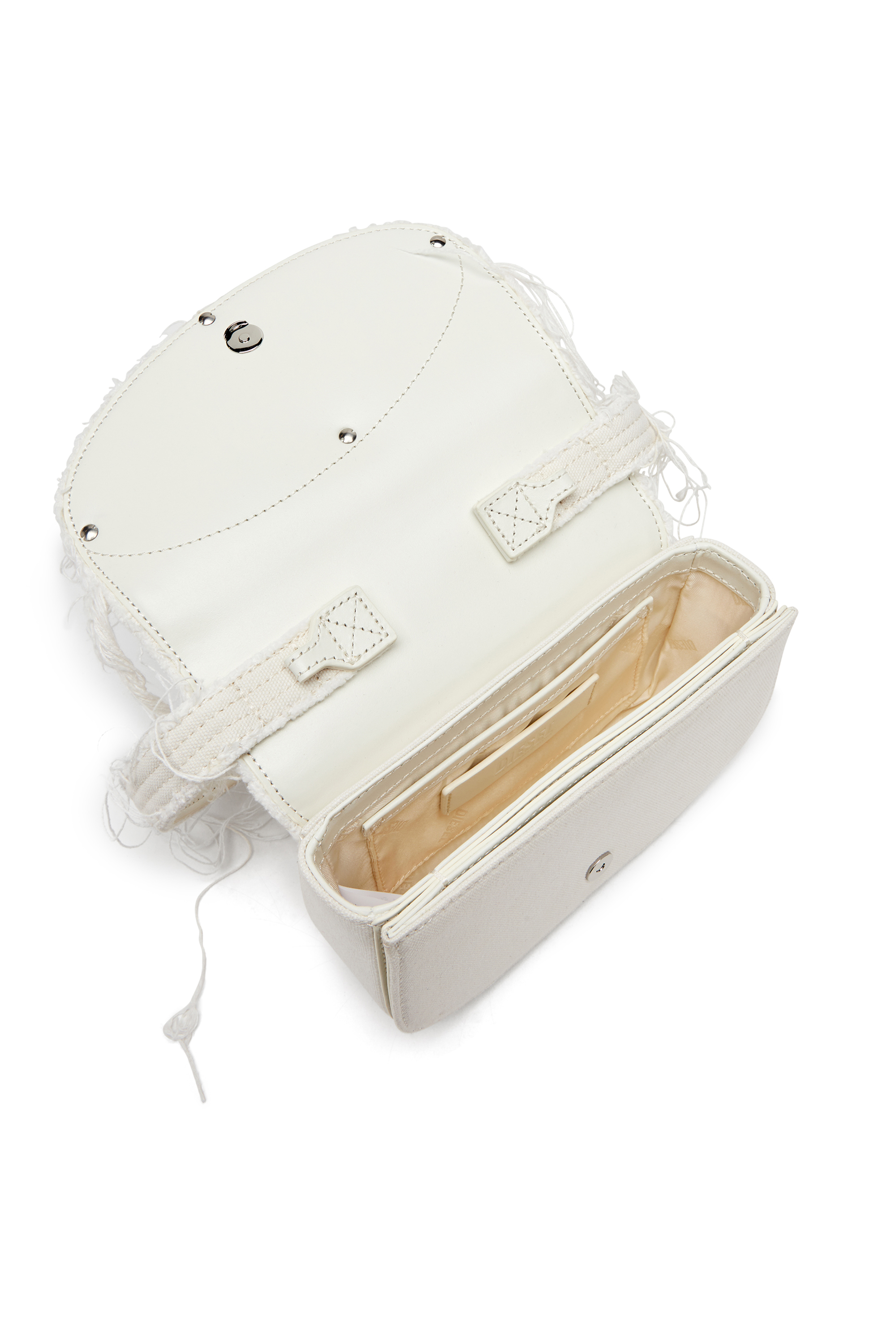 Diesel - 1DR, Damen 1DR-Ikonische Schultertasche aus Canvas und Leder in Weiß - 3