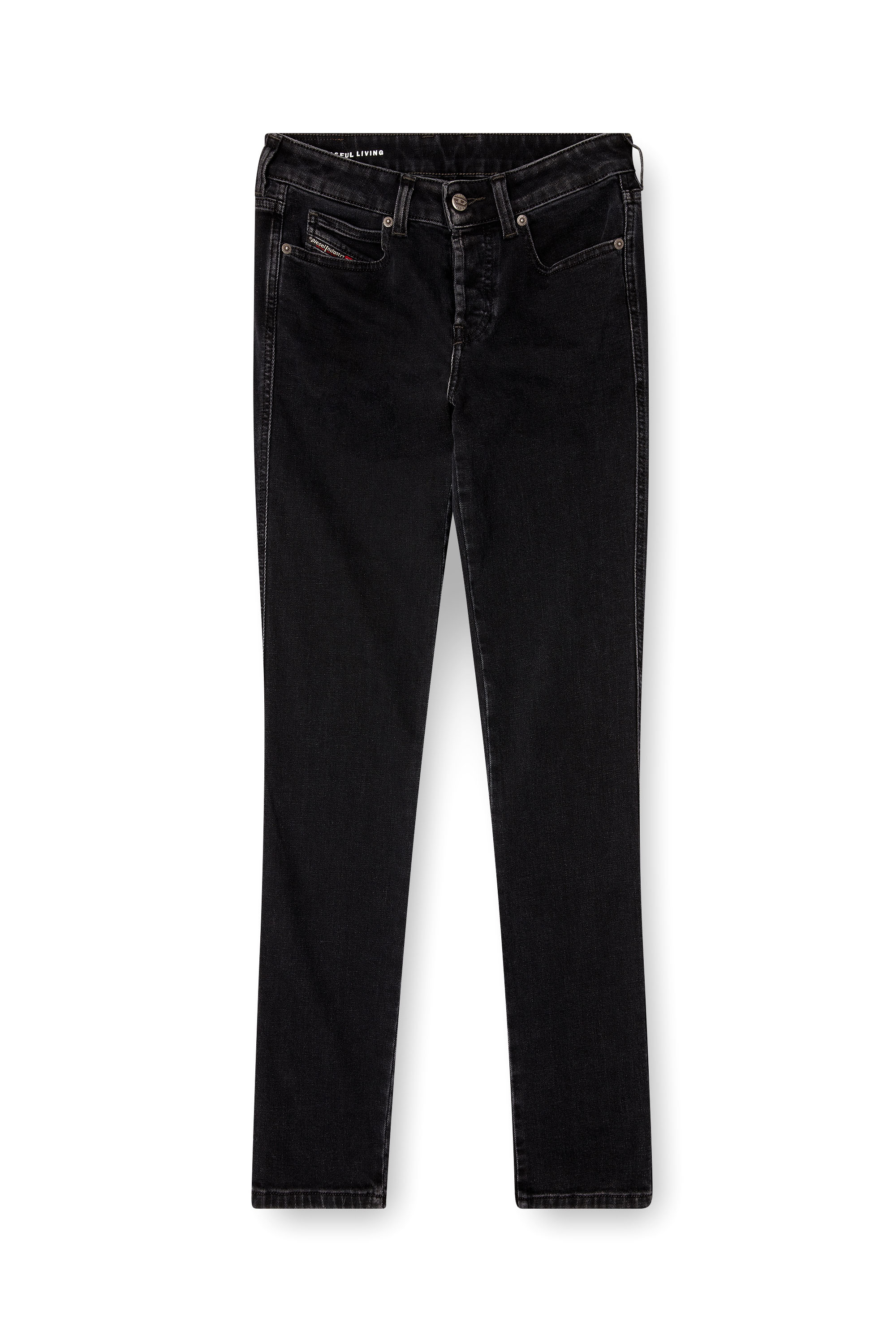 Diesel - Slim Jeans 1992 D-Jiann 09M69 Donna, Nero/Grigio scuro - Image 3