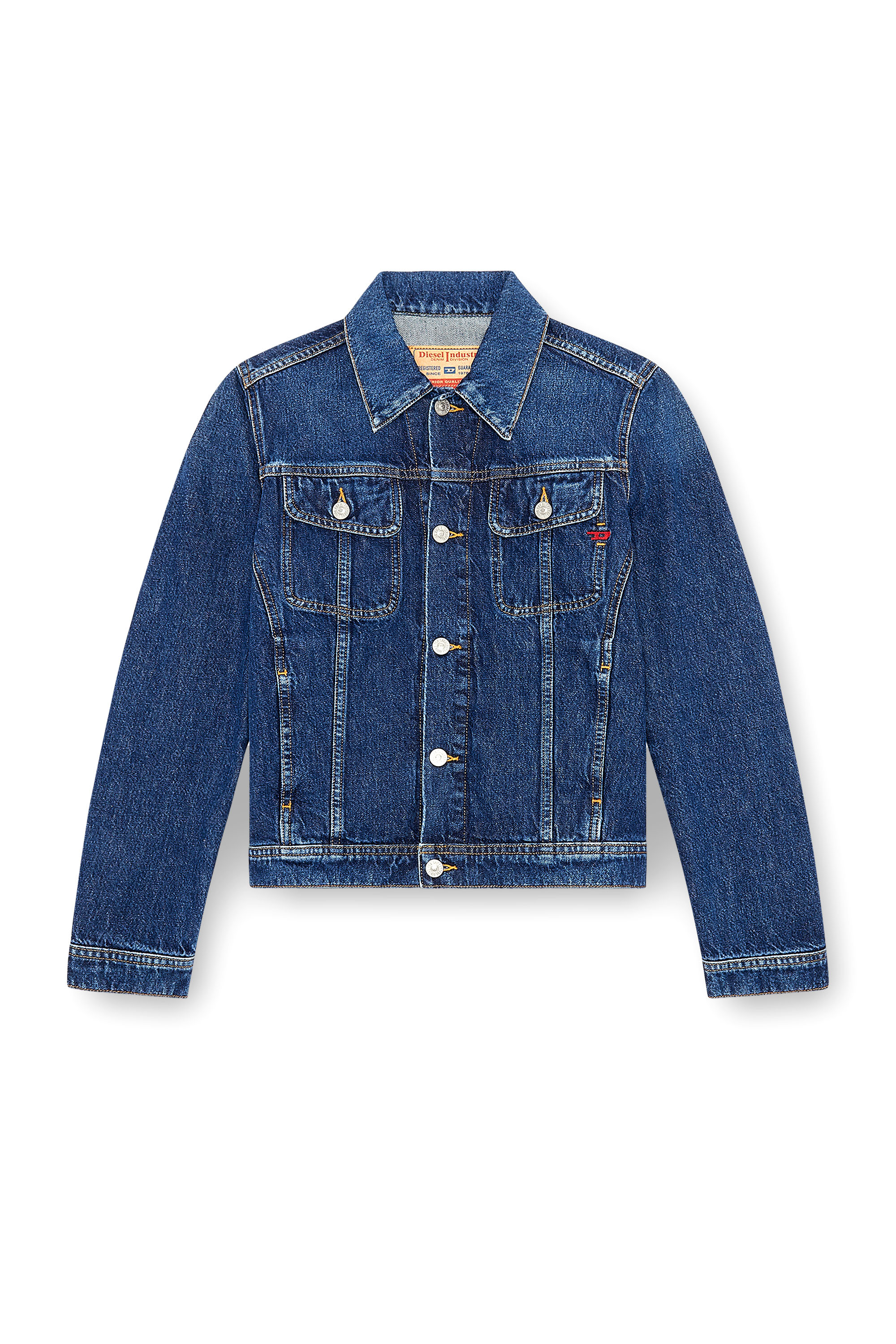 Diesel - DE-BONNY, Damen Truckerjacke aus Denim in Dunkelblau - 3