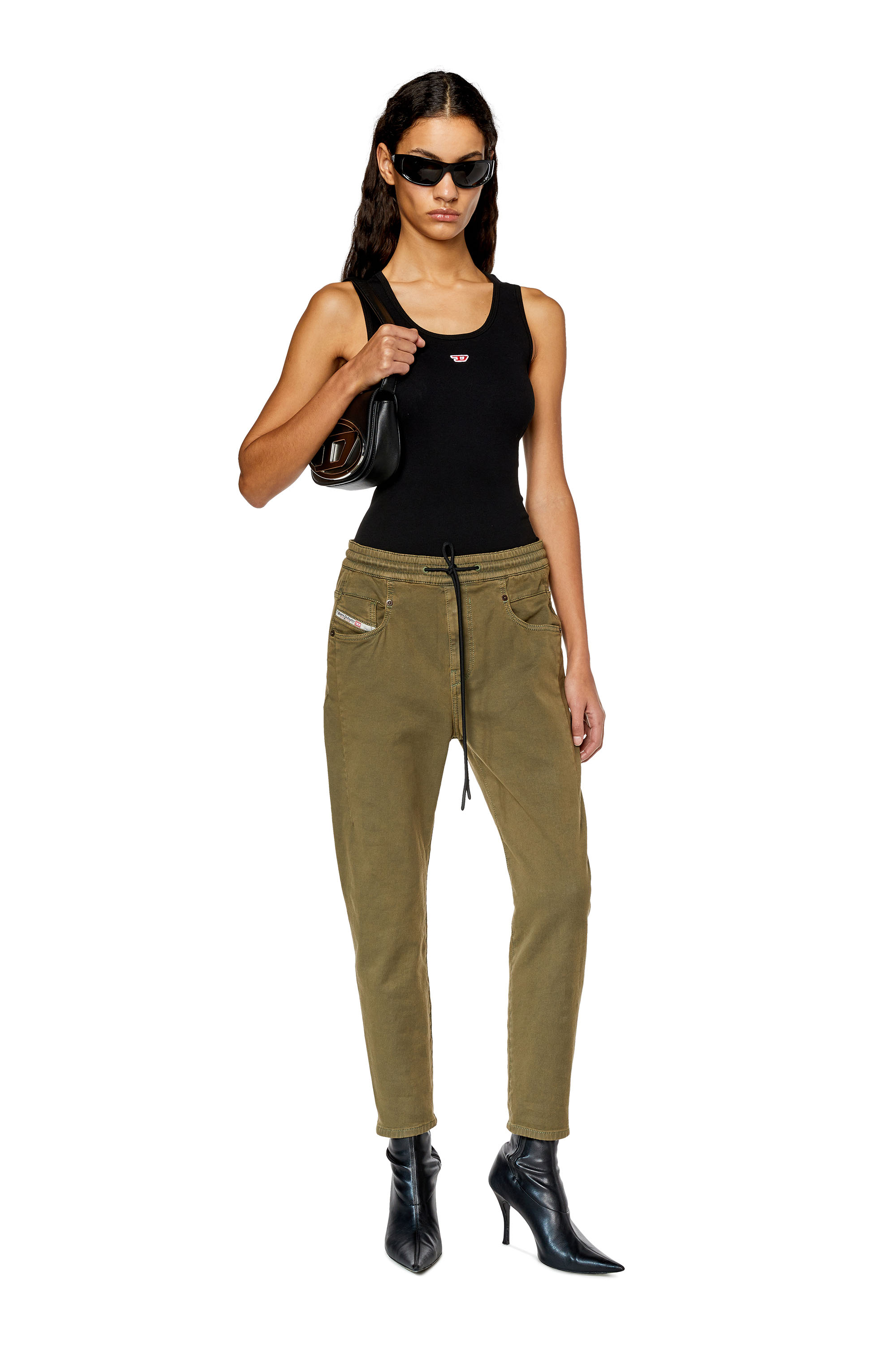 Diesel - Fayza JoggJeans® 068DY Boyfriend, Vert Militaire - Image 4