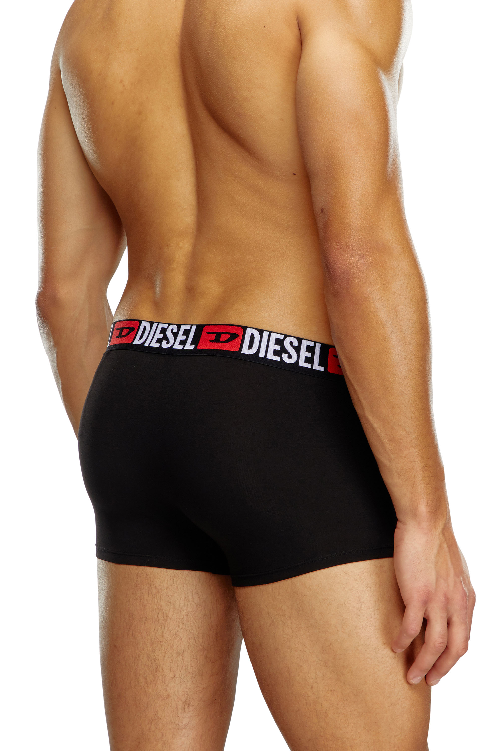 Diesel - UMBX-DAMIENTHREEPACK, Uomo Set di tre boxer lunghi con elastico in vita con logo all-over in Nero - Image 3