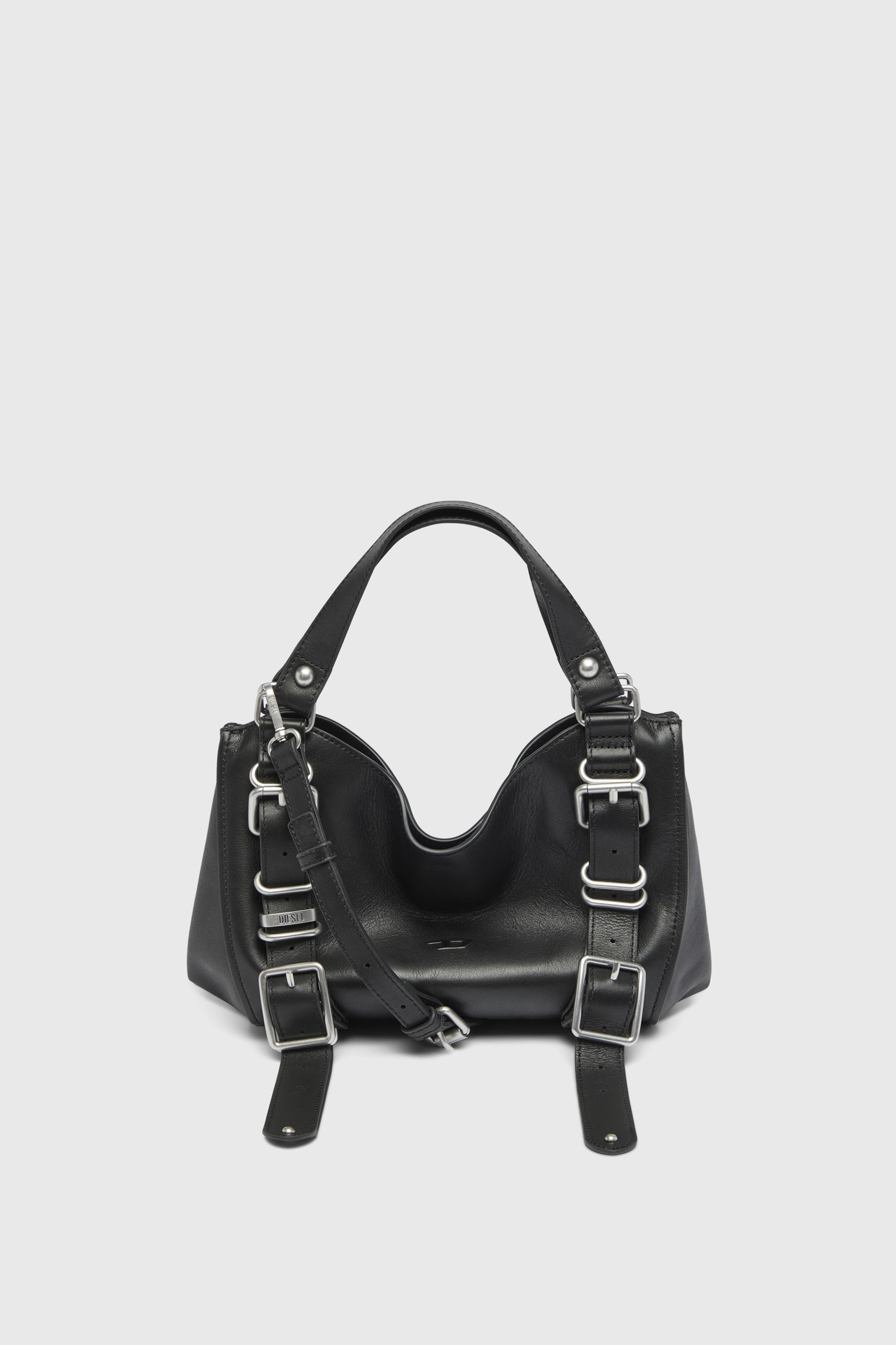 Diesel - D-ONE TOPHANDLE S, D-One-Borsa piccola a mano in pelle trattata Donna in Nero - 2
