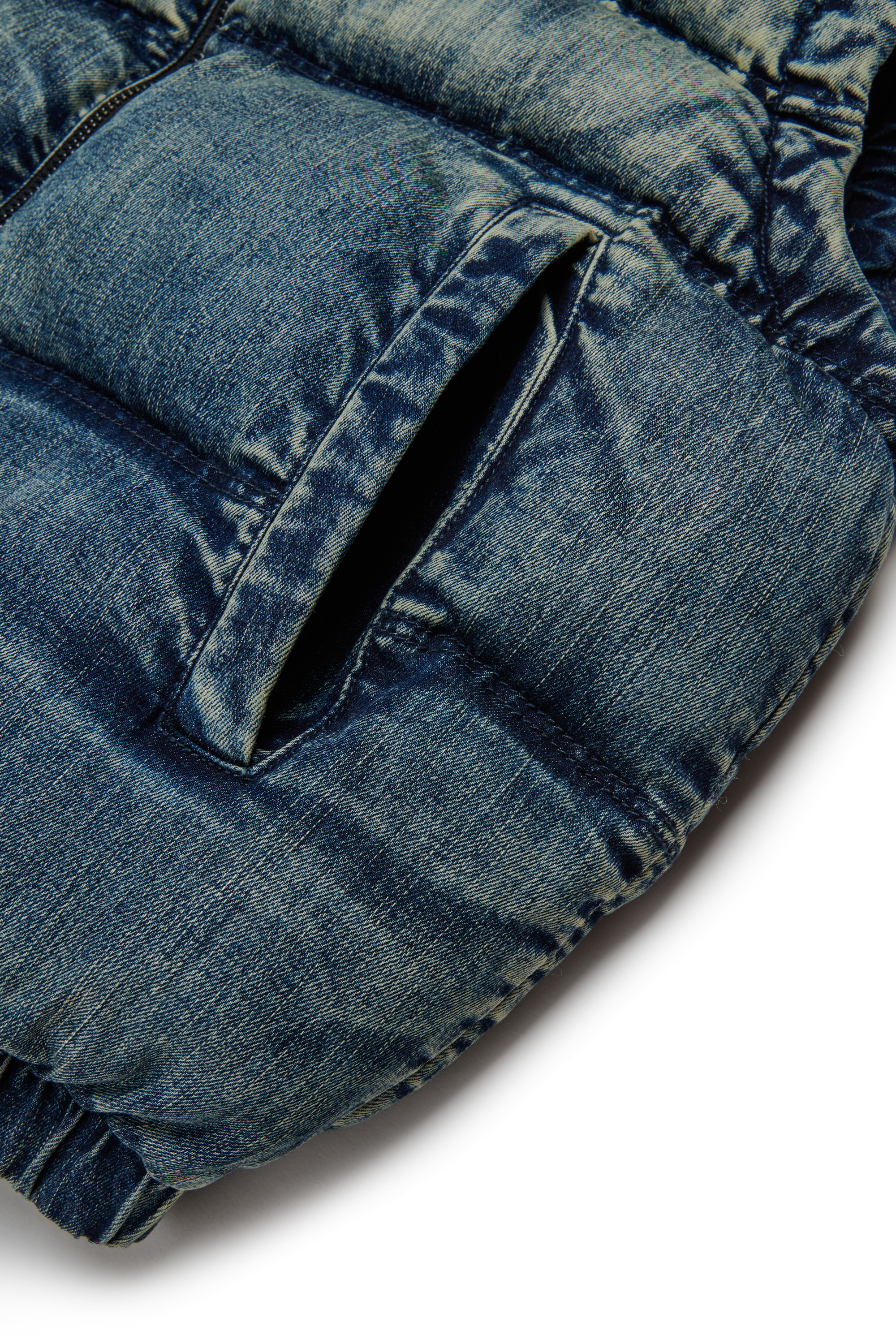 Diesel - JWMONSSL, Unisex Jeansweste mit Reißverschluss und Futter in Dunkelblau - 4