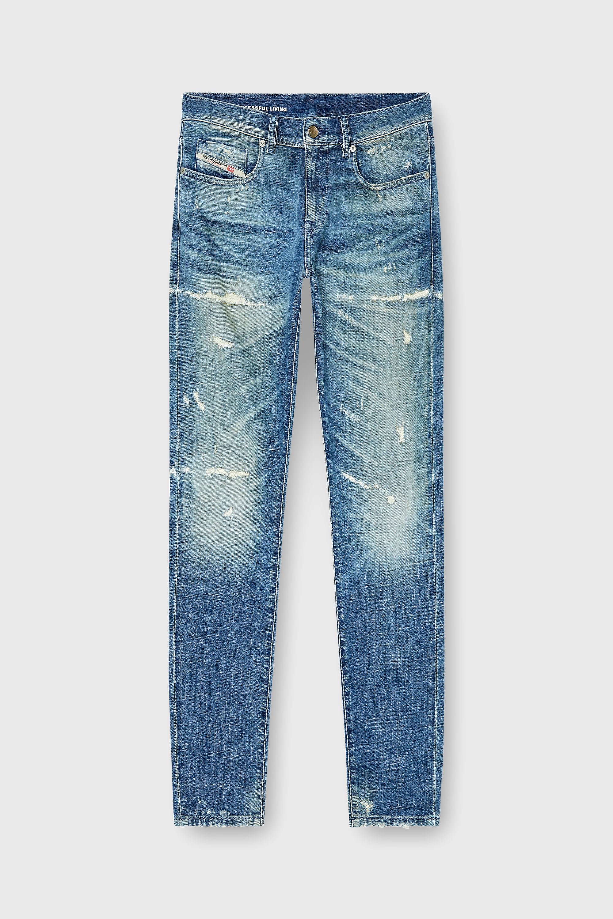 Diesel - Herren Slim Jeans 2019 D-Strukt 007EN, Mittelblau - 2