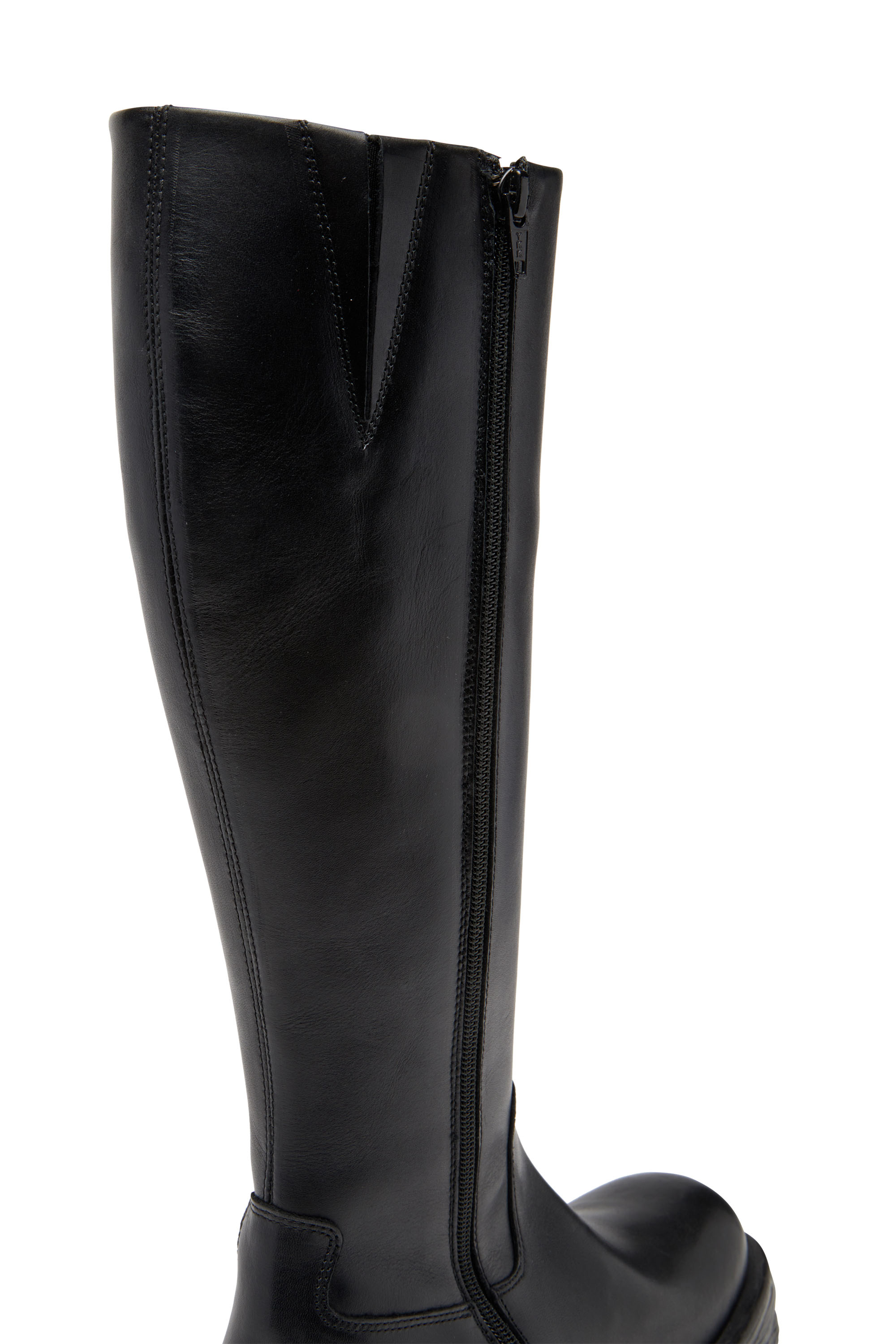 Diesel - D-HAMMER HB D W, D-Hammer-Stivale knee-high in pelle Donna in Nero - 5