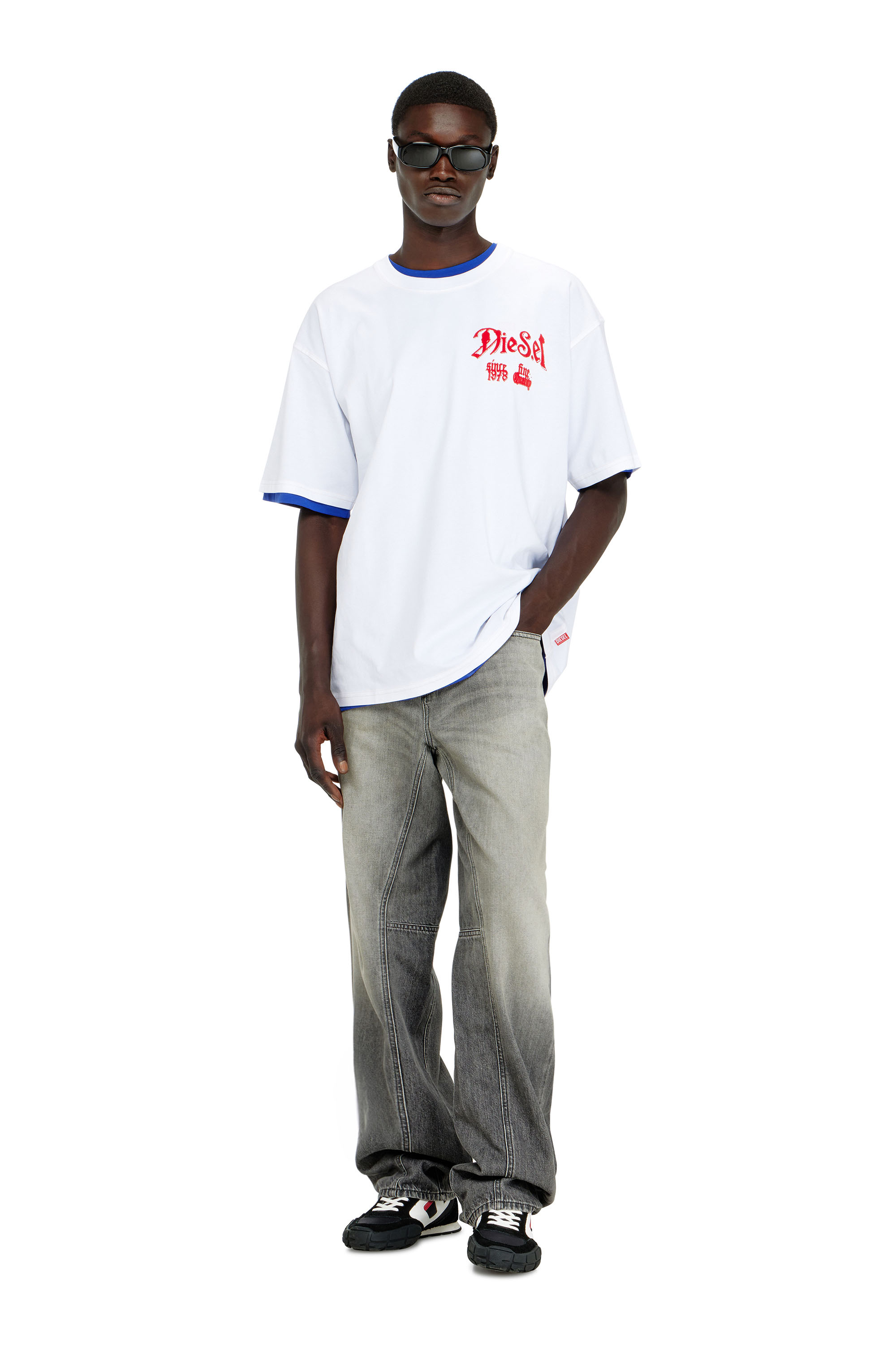 Diesel - T-BOXT-AA2, T-shirt in cotone con grafica in flock Uomo in ToBeDefined - 1