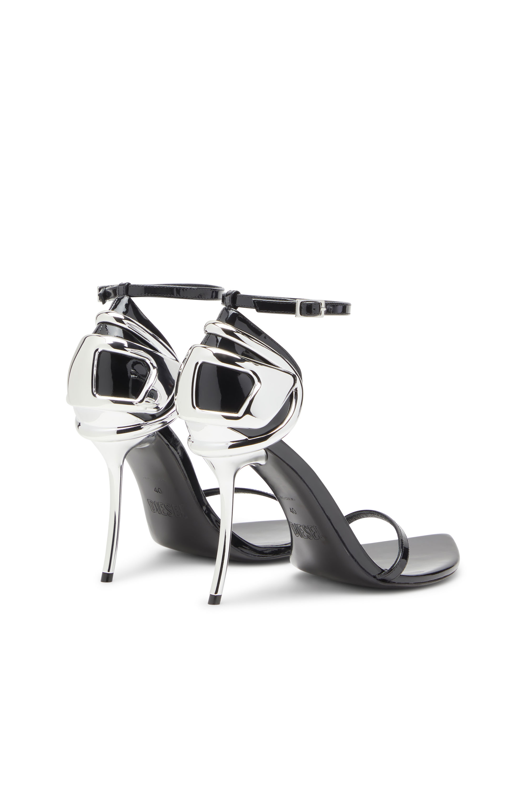 D-TEN&HALF SANDAL, Schwarz Diesel - D-TEN&HALF SANDAL, Damen D-Ten&Half-Stiletto-Sandalen aus Lackleder und Satin in Schwarz - 3